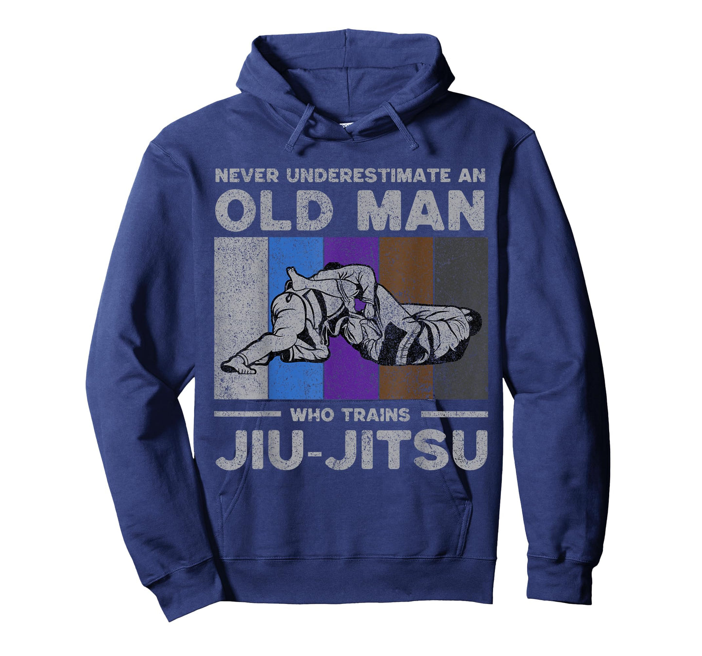 Never Underestimate an Old Man Brazilian Jiu Jitsu T-Shirt