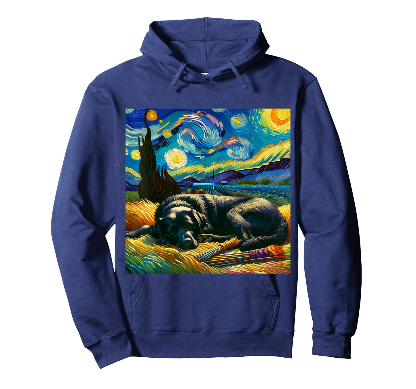 Black Labrador Starry Night Shirt Vincent Van Gogh Lab Mom T-Shirt