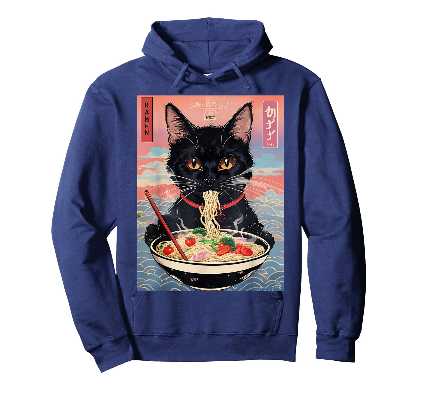 Anime Manga Kawaii Otaku Style Urban Streetwear Ramen Cat T-Shirt
