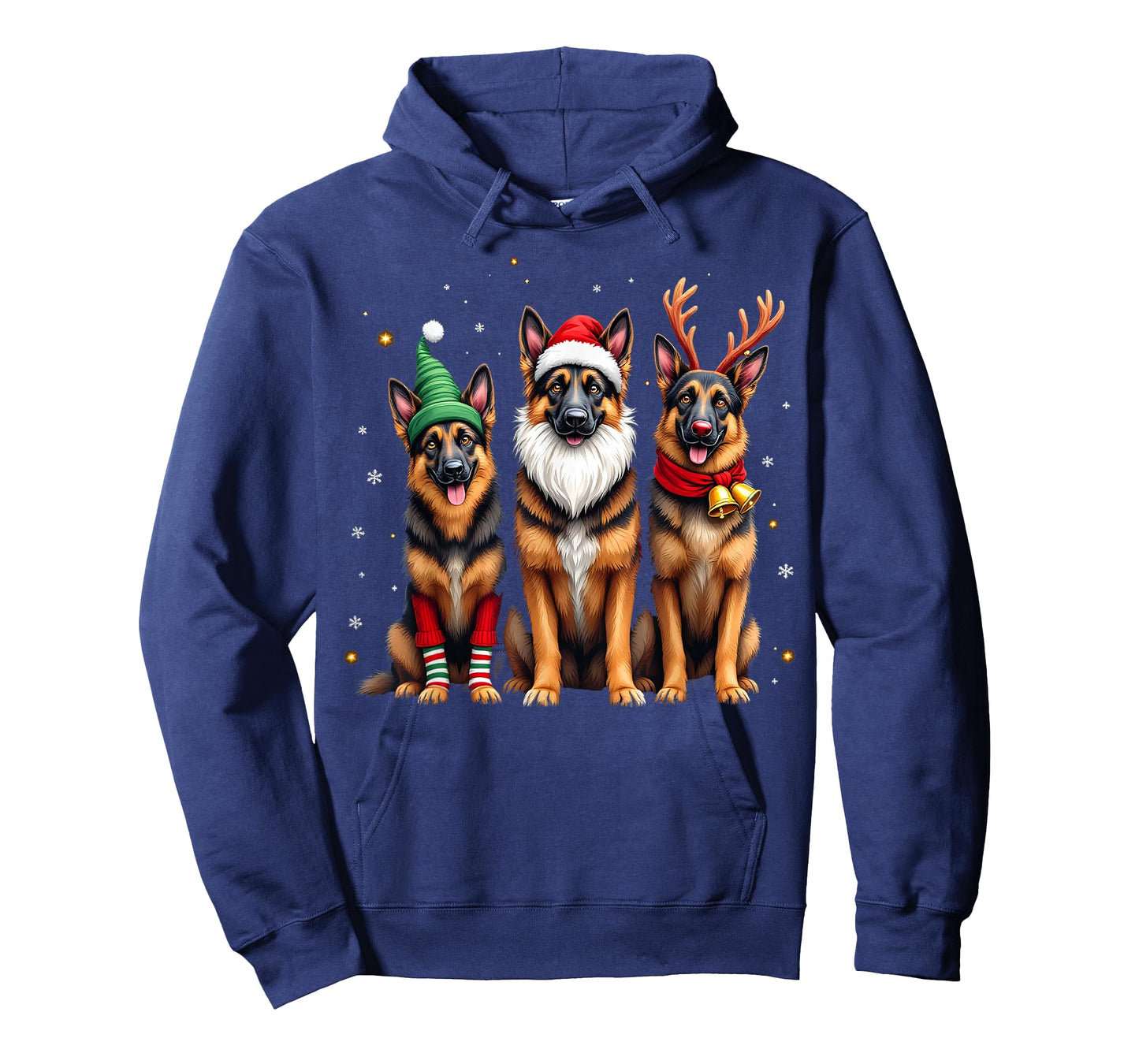 German Shepherd Christmas Dogs Funny Santa Reindeer Elf T-Shirt