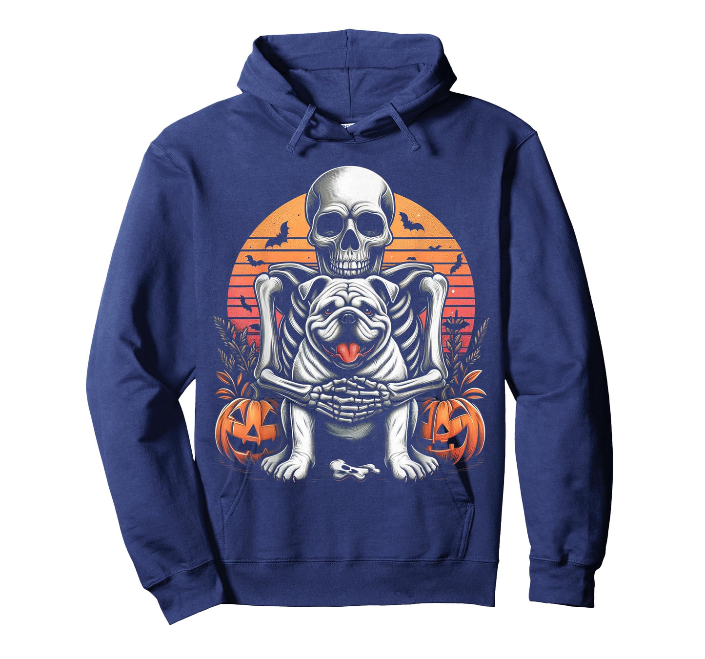 English Bulldog Skeleton Pumpkin Thanksgiving T-Shirt
