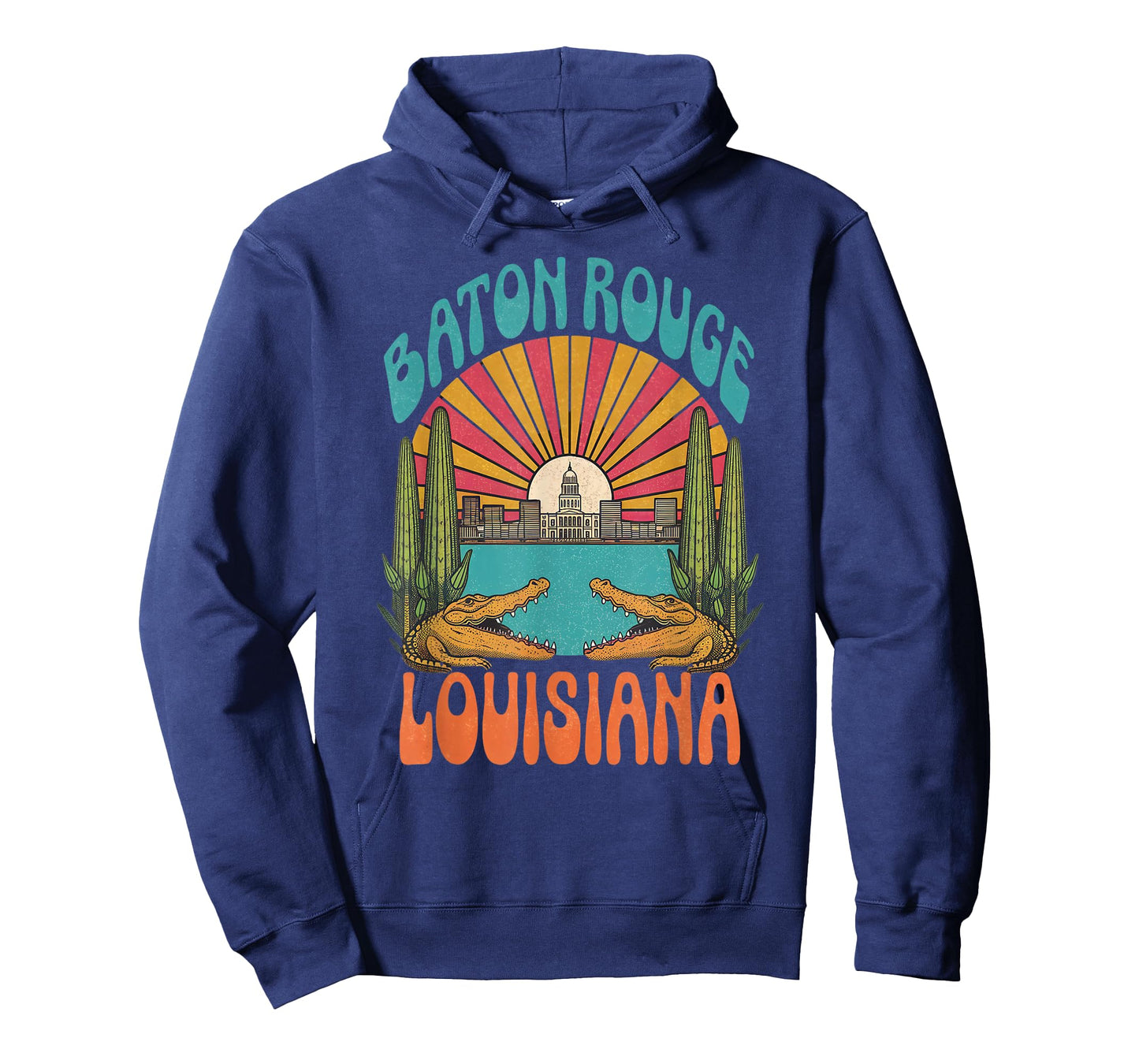 Vintage Baton Rouge Louisiana Skyline Cityscape Retro Style T-Shirt