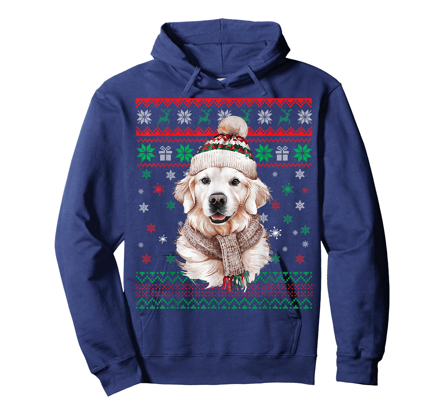 White English Cream Golden Retriever Mom Dog Puppy Christmas Men Women Kids T-Shirt