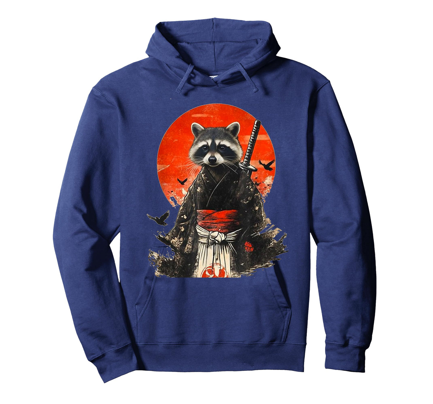 Samurai Raccoon Sun & Flowers Art T-Shirt