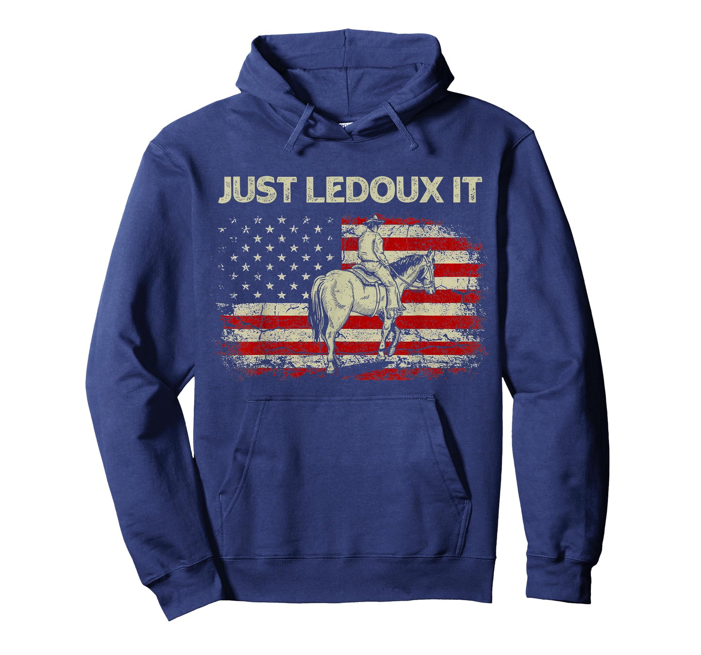 Just Ledoux It Cowboy Whiskey Wine Lover Vintage USA Flag T-Shirt