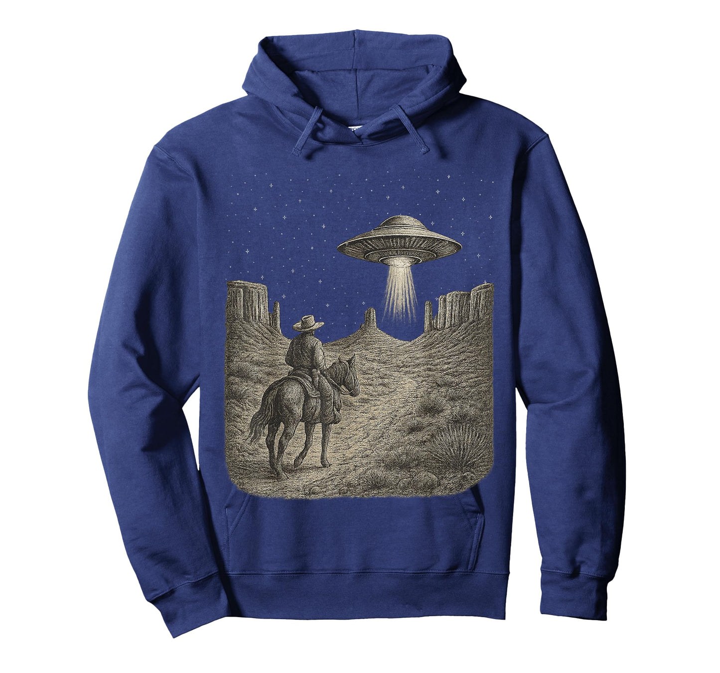 Vintage Western Cowboy UFO Alien Horse Rodeo Retro Country T-Shirt