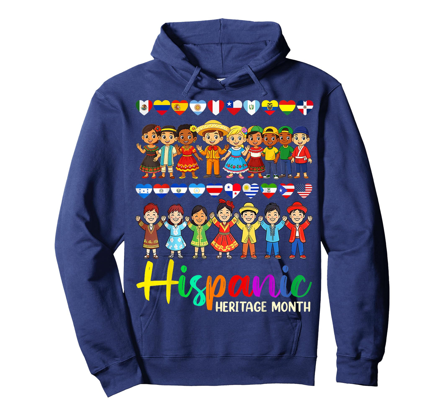 Hispanic Heritage Month Latin Countries Hands Heart Flags T-Shirt