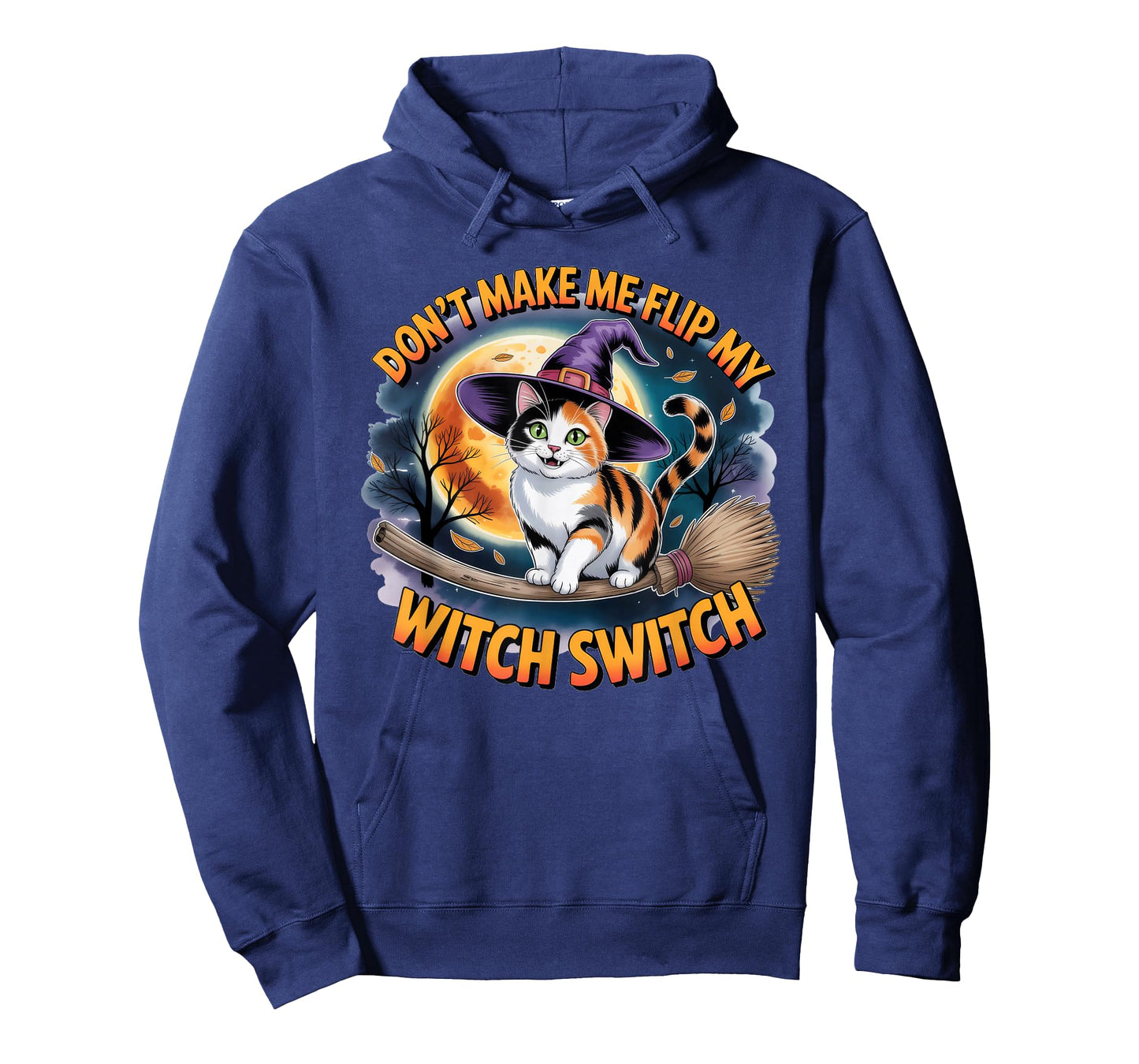 Calico Cat Halloween Lazy Costume Flip My Witch Switch T-Shirt