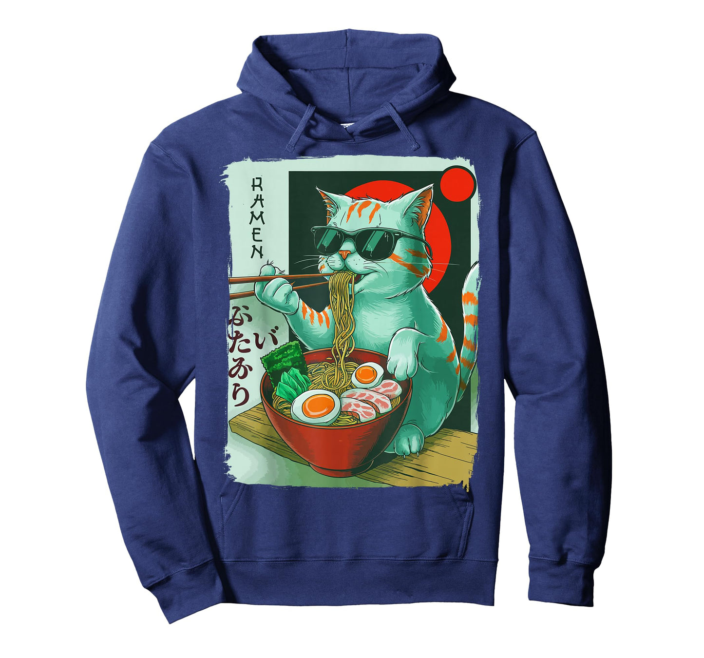 Funny Cat Eating Ramen Graphic Japanese Kawaii Otaku Anime T-Shirt