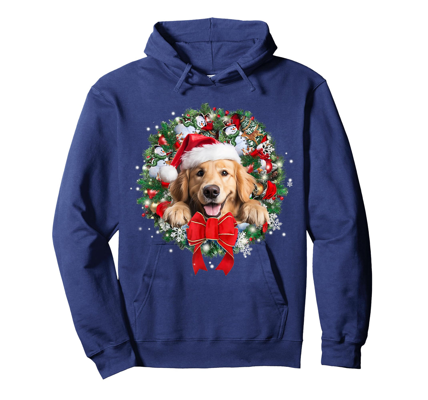 Golden Retriever Christmas Wreath Decoration Xmas Pajamas T-Shirt
