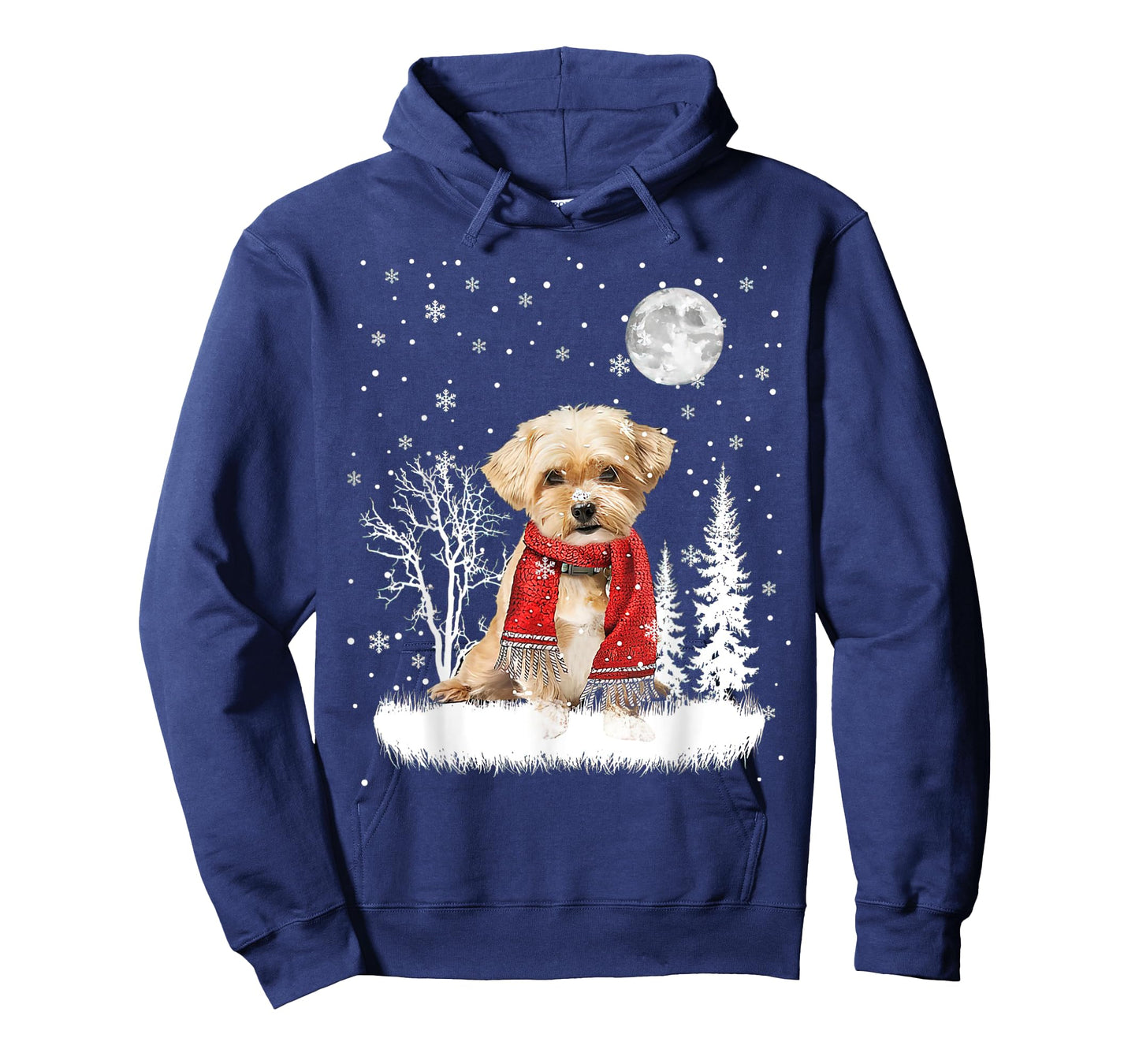 Shorkie Under Moonlight Snow Christmas Pajama T-Shirt