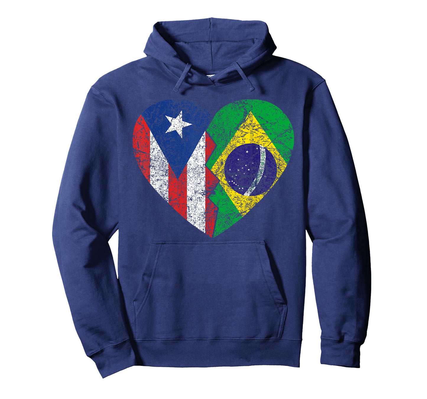 Brazilian Puerto Rican Flags Heart | Puerto Rico Brazil T-Shirt