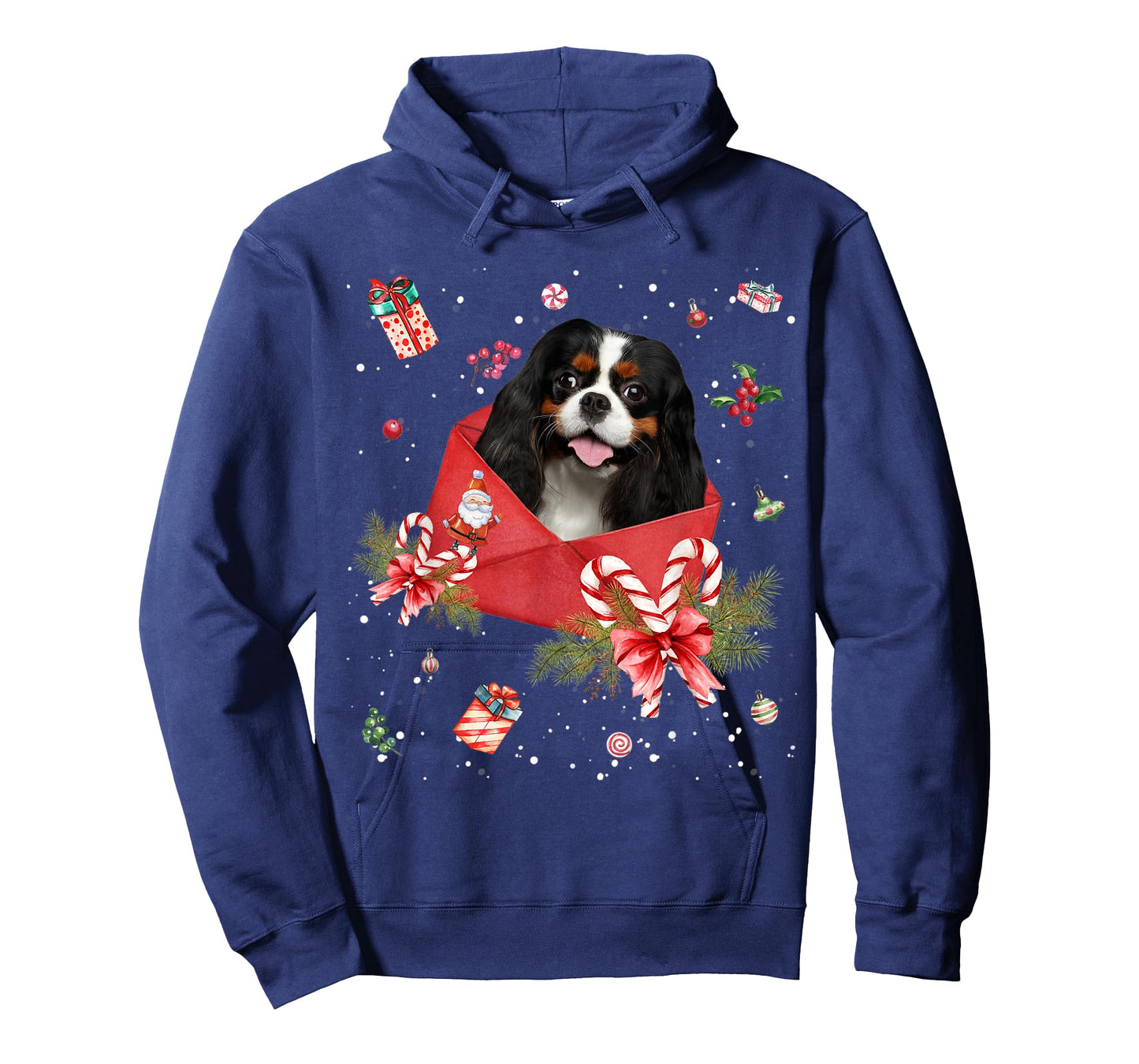 Cavalier King Charles Spaniel In Christmas Card Pajama Xmas T-Shirt