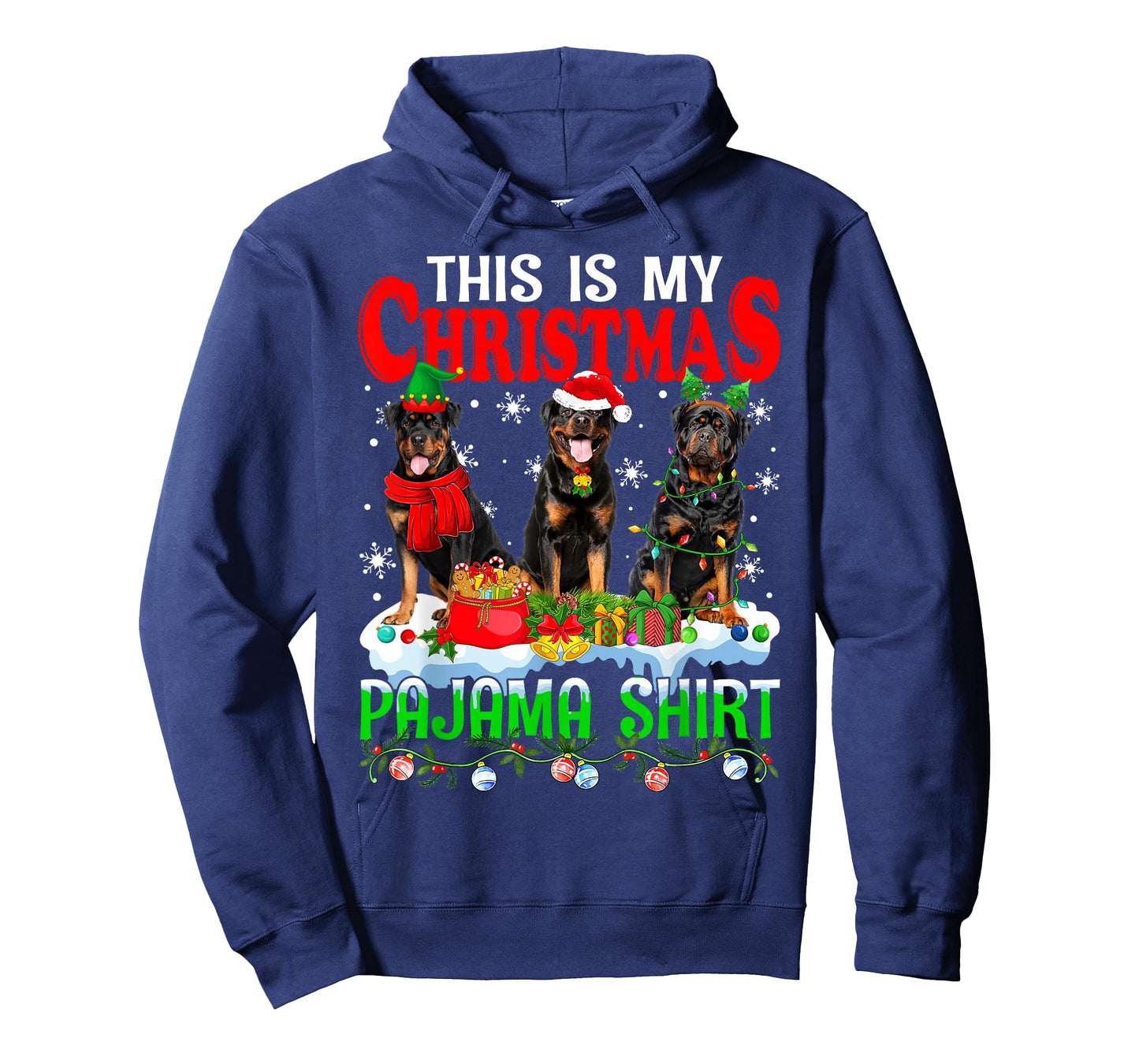 This Is My Christmas Pajama Funny Rottweiler Dog Lover T-Shirt