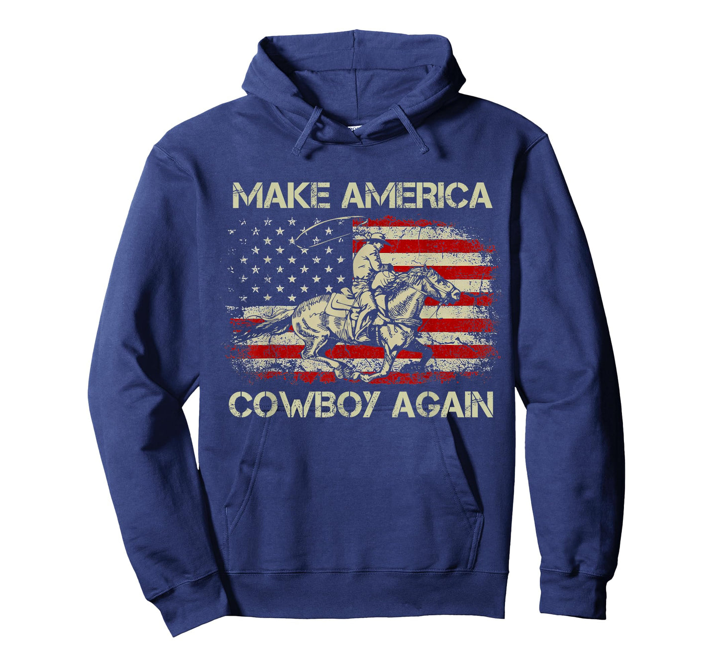 Vintage Western Rodeo USA Flag Makes America A Cowboy Again T-Shirt