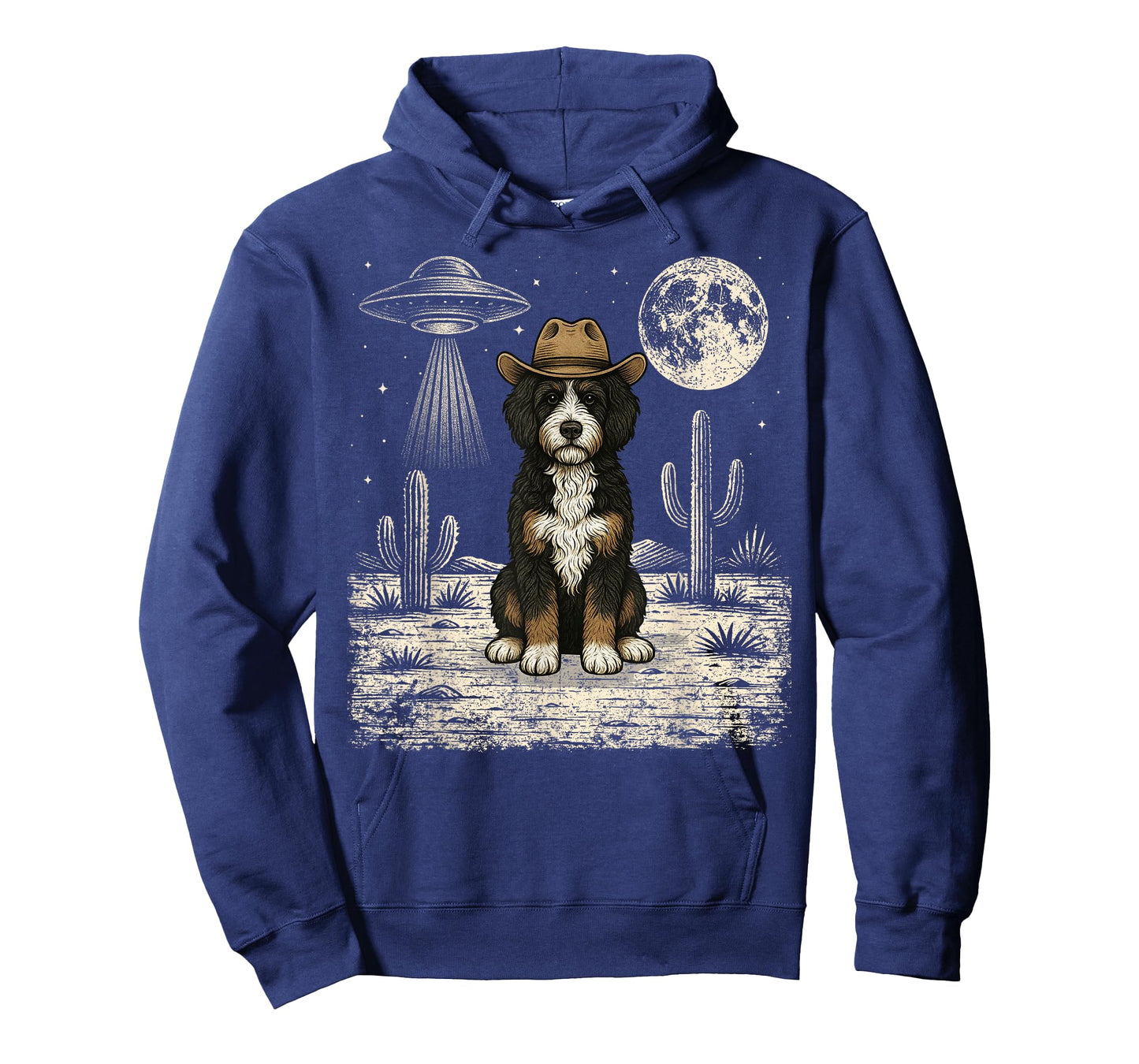 Funny Bernedoodle Cowboy Western Doodle Dog UFO T-Shirt