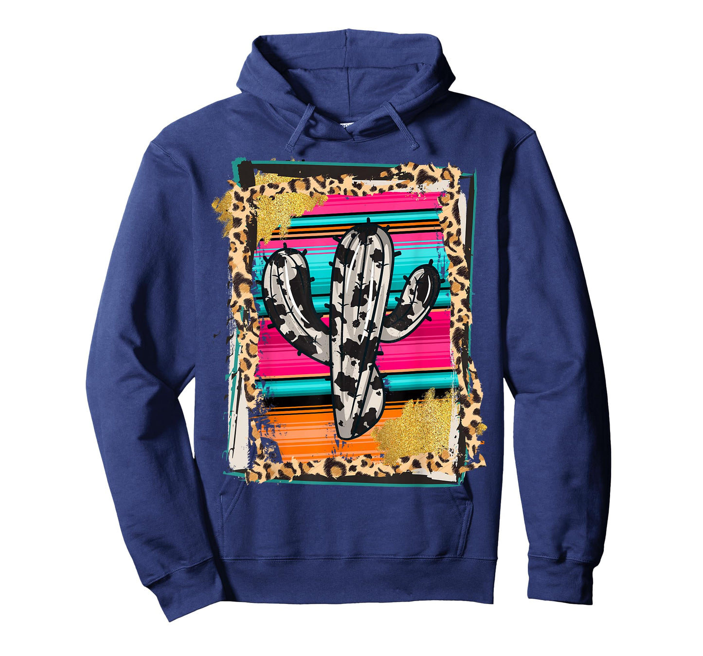 SERAPE CACTUS - Leopard Cow Pattern Print Cowgirl Rodeo T-Shirt