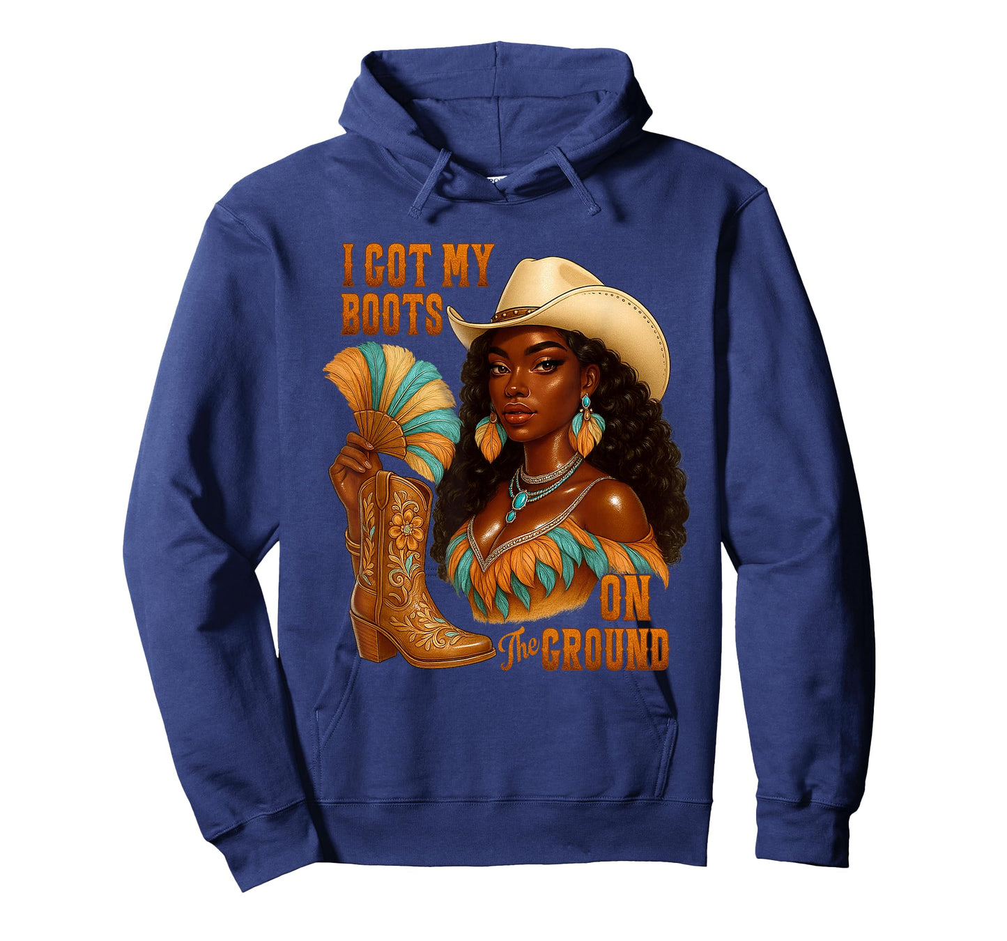 I Got My Boots on the Ground Western Cowgirl Melanin Swag T-Shirt
