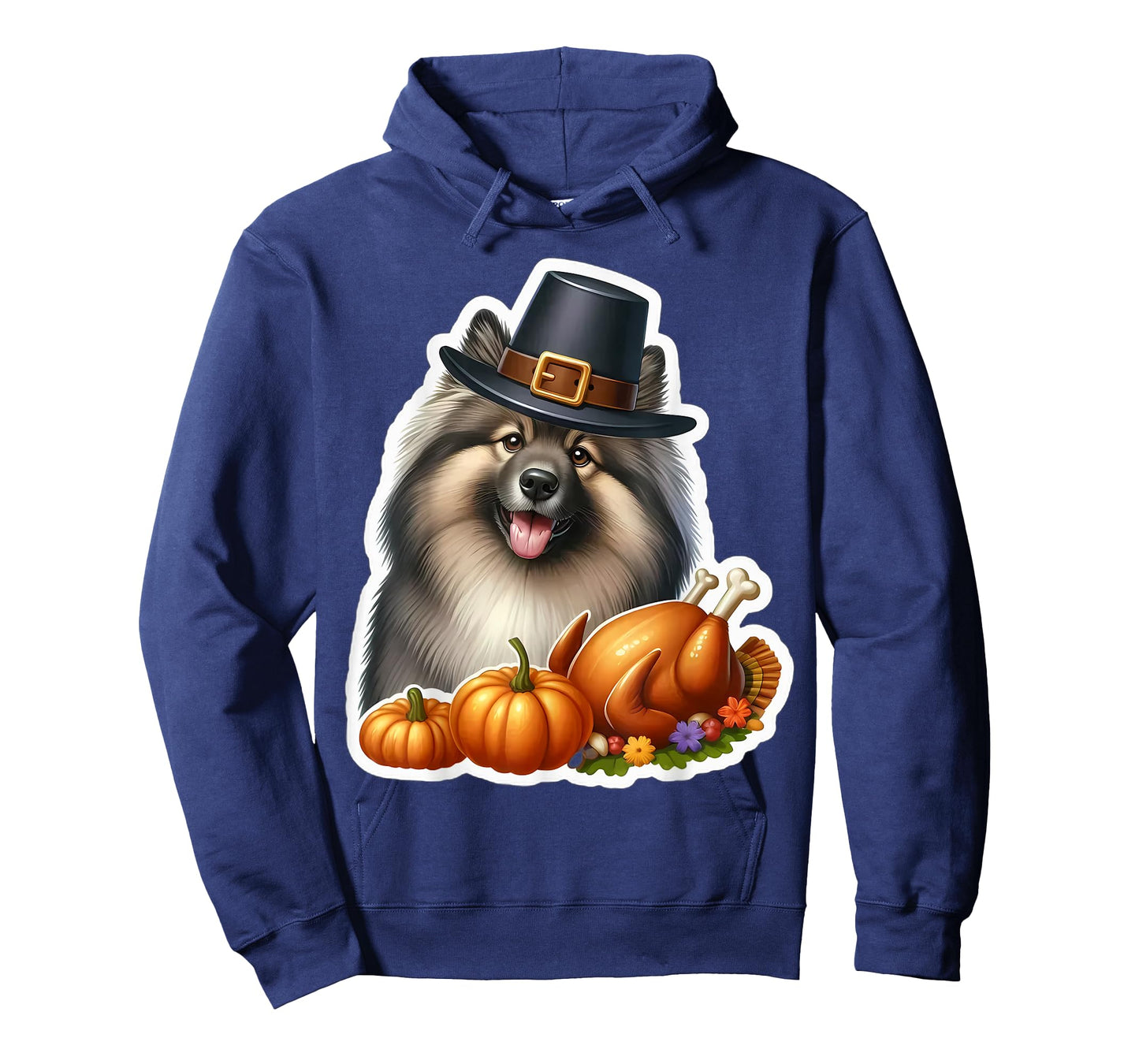 Thanksgiving Keeshond Dog Owner Lover Funny Pilgrim Turkey T-Shirt