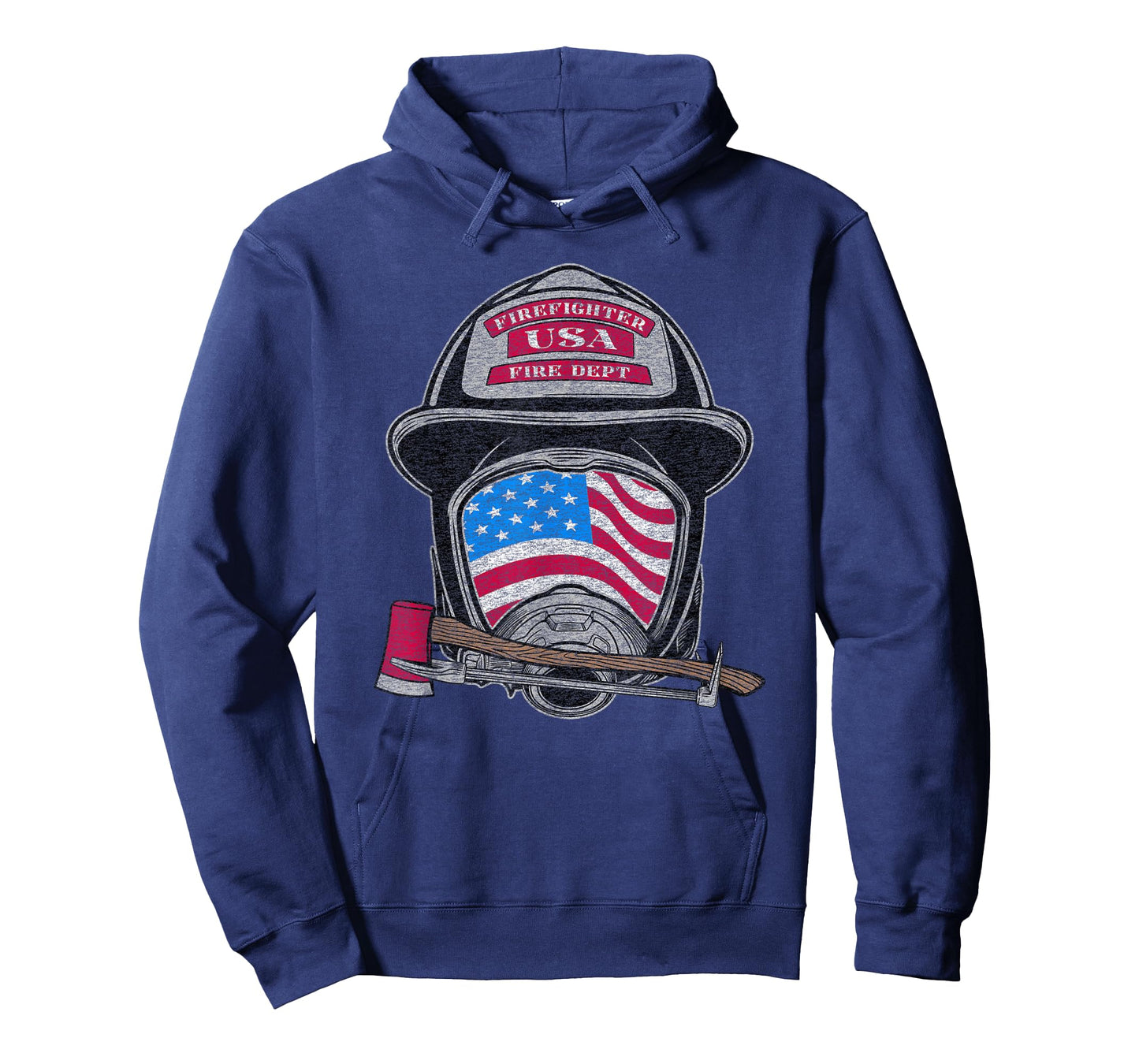 Firefighter Fireman Helmet American Flag USA Vintage Graphic T-Shirt