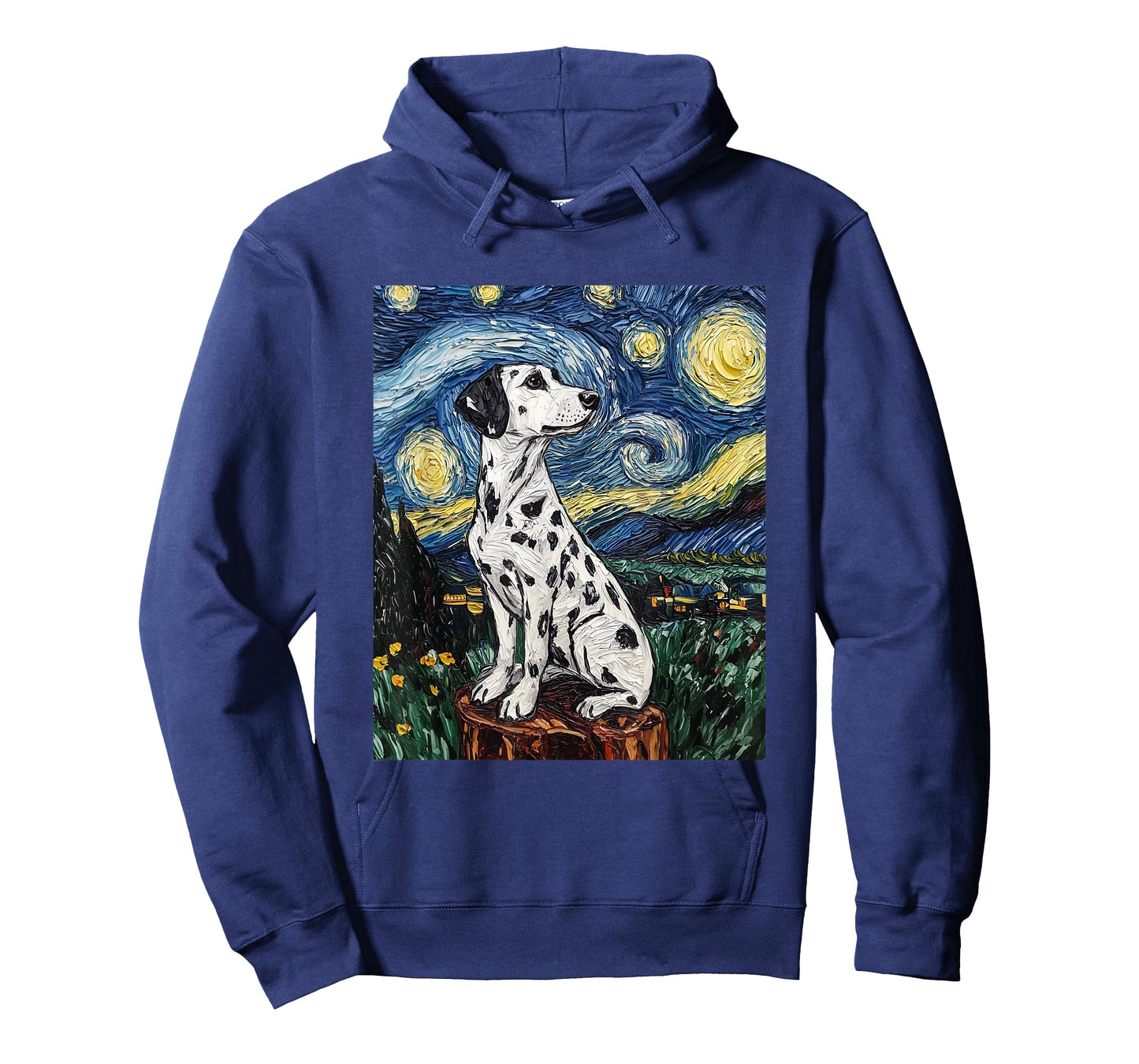 Cute Dalmatian Dog Doggy - Van Gogh Style - Starry Night T-Shirt