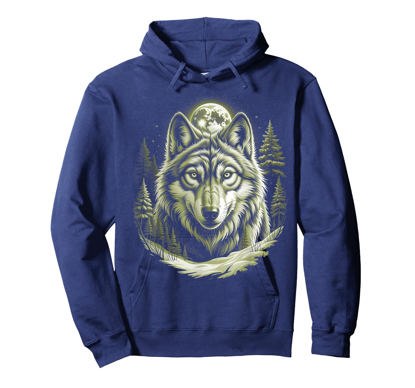Wolf Portrait Moon Wildlife Forest T-Shirt