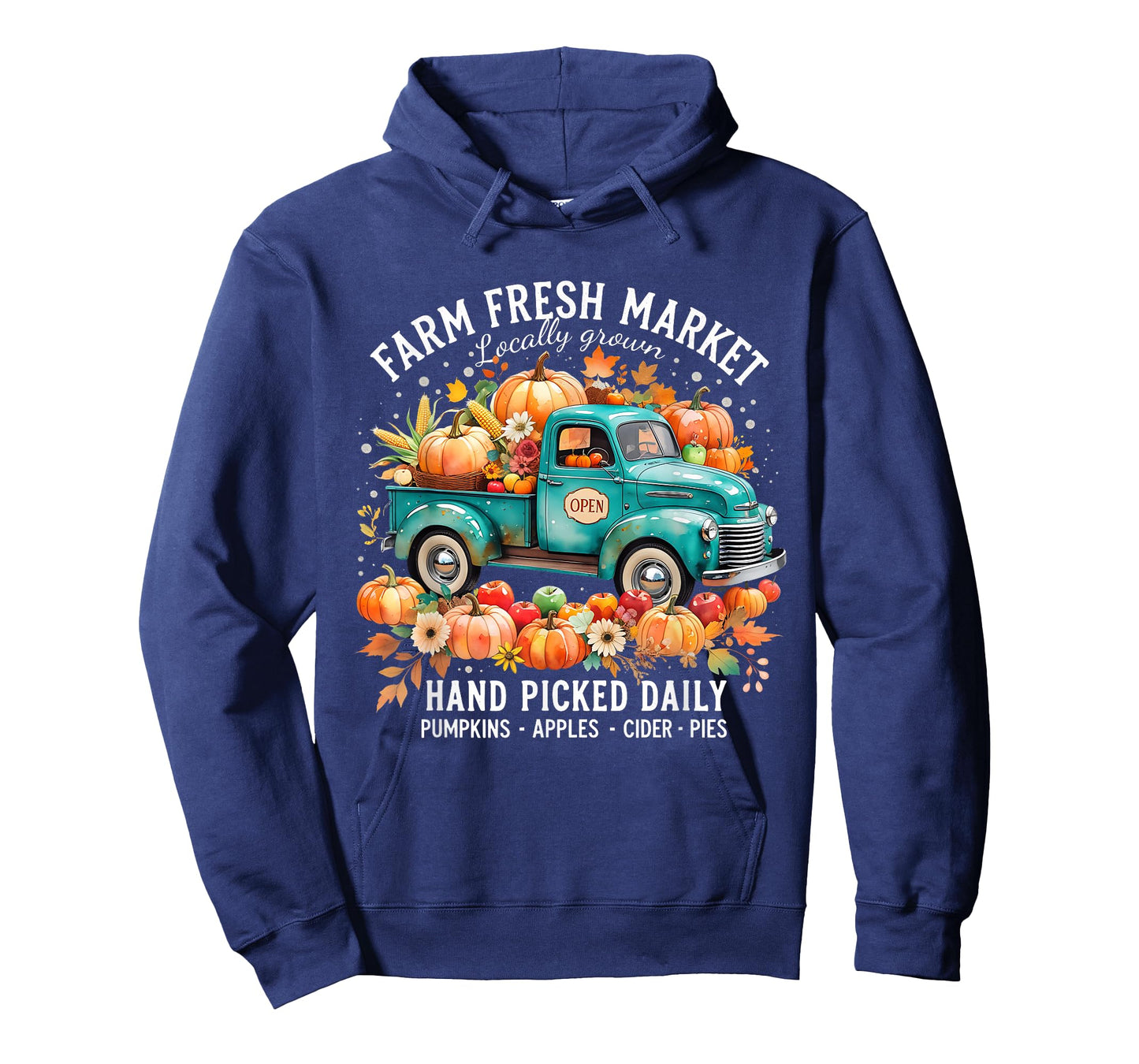Farm Fresh Market Vintage Truck Pumpkin Fall T-Shirt