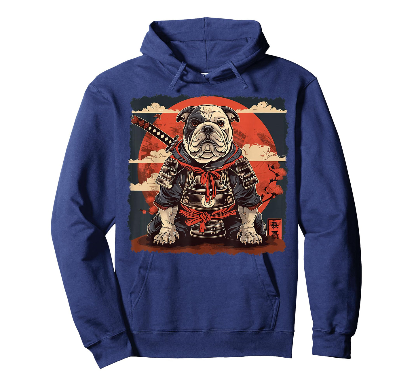Bulldog Dog Japanese Art Samurai Ukiyo-e Vintage T-Shirt