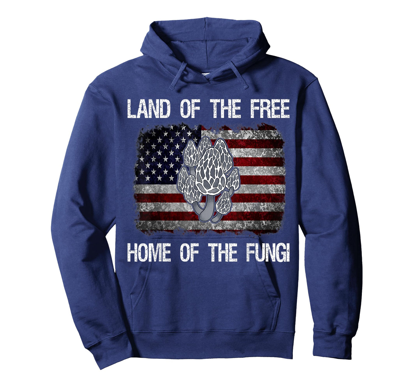 Home of The Free Land of The Fungi USA Flag Morel Hunter T-Shirt