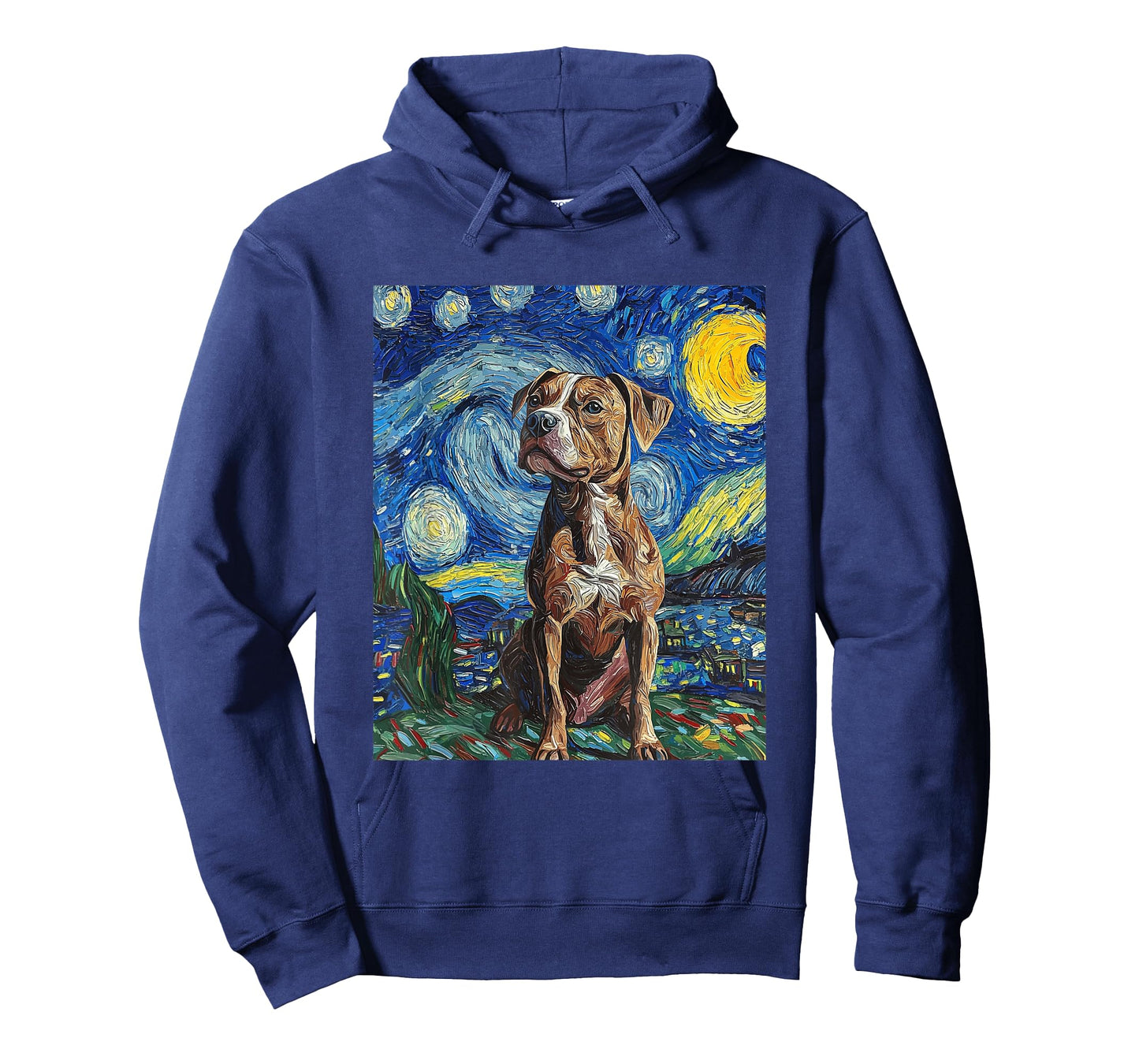Pitbull Dog Pit Bull Pittie - Van Gogh Style - Starry Night T-Shirt