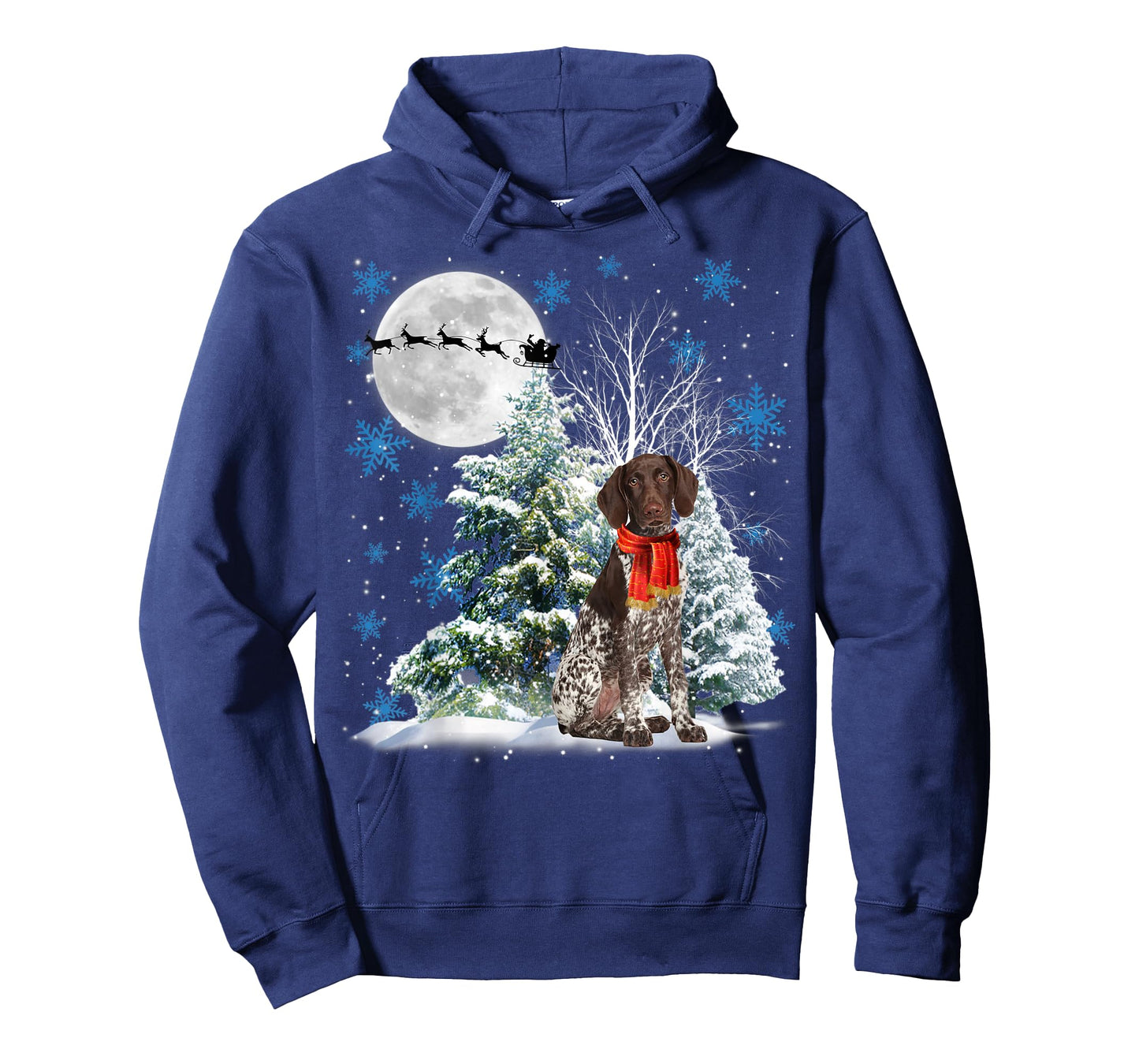 German Shorthaired Pointer Under Moonlight Christmas Pajama T-Shirt