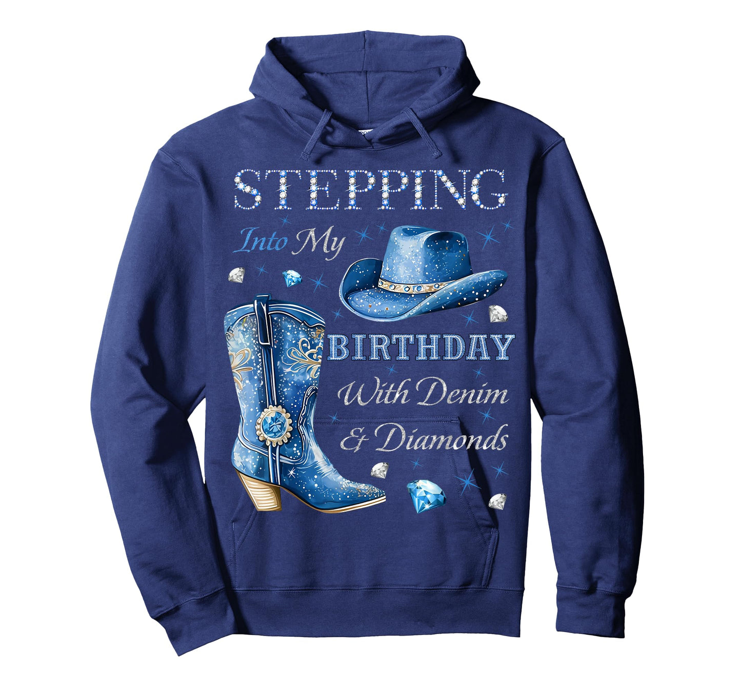 Stepping Into My Birthday With Denim & Diamonds Western Vibe T-Shirt