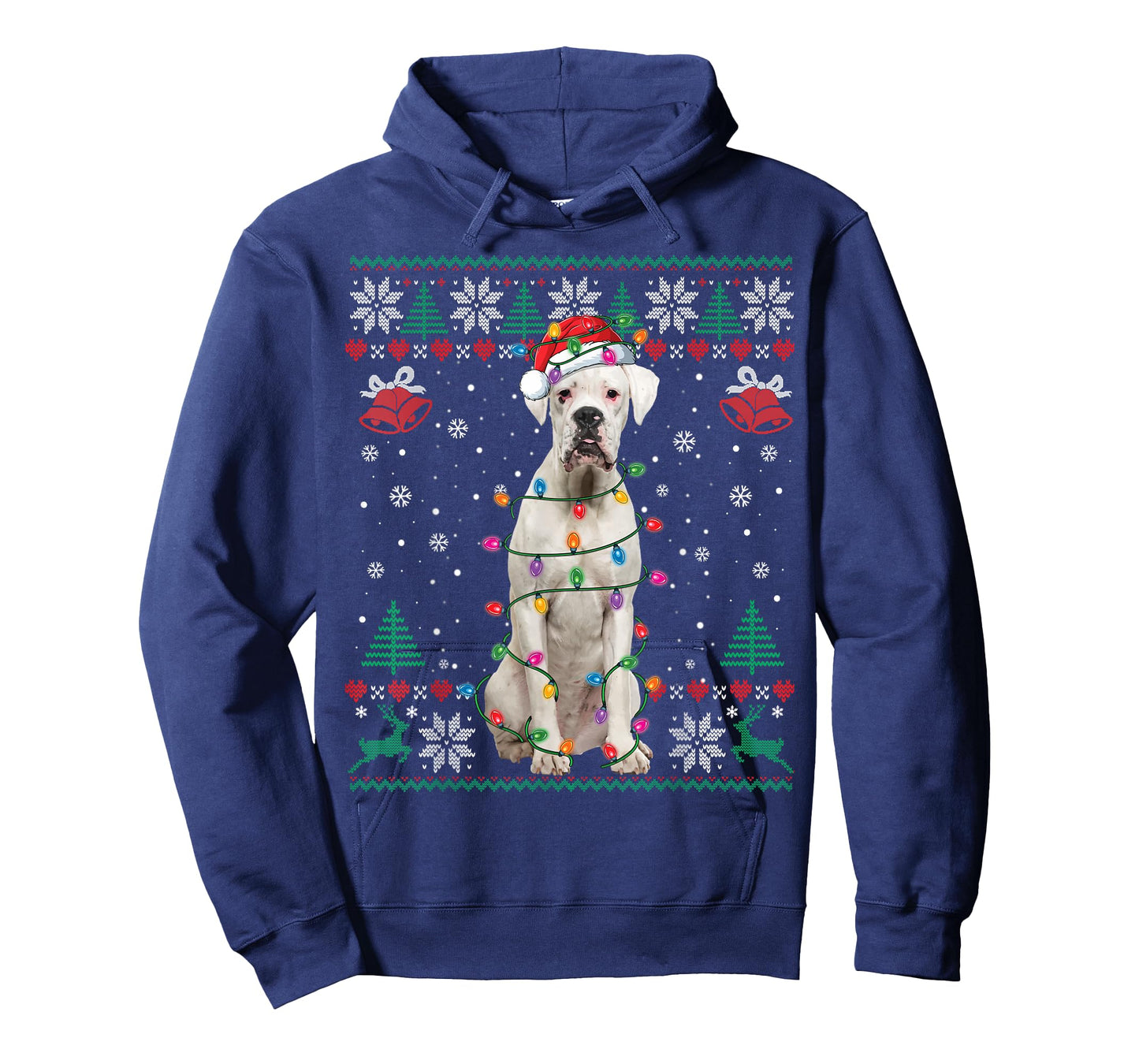 White Boxer Dog Ugly Christmas Sweater Funny Xmas T-Shirt