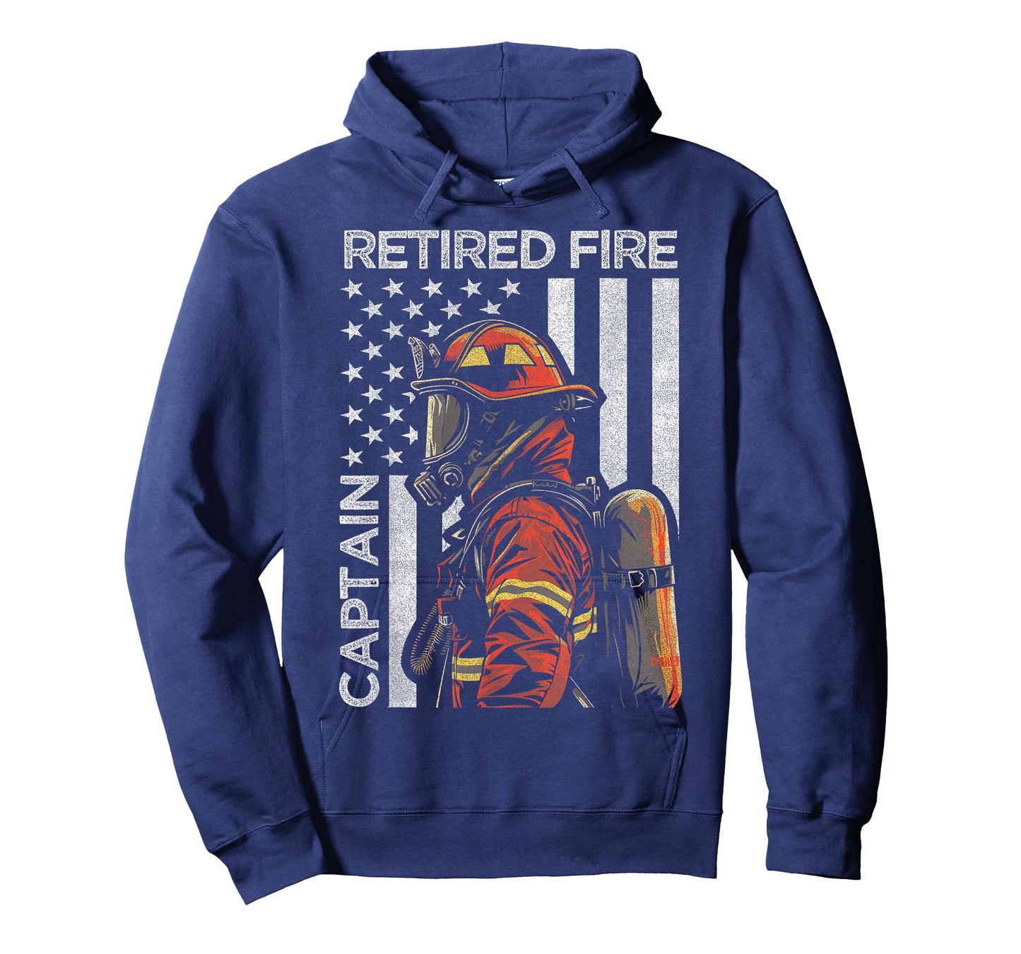 Retired Fire Captain Firefighter Retirement American Flag T-Shirt