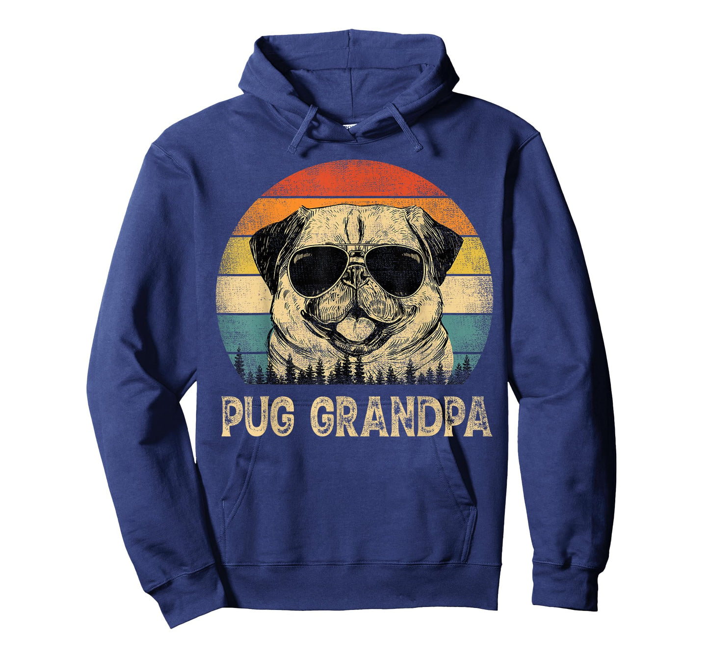 Vintage Pug Grandpa Dog Lovers Father's Day T-Shirt