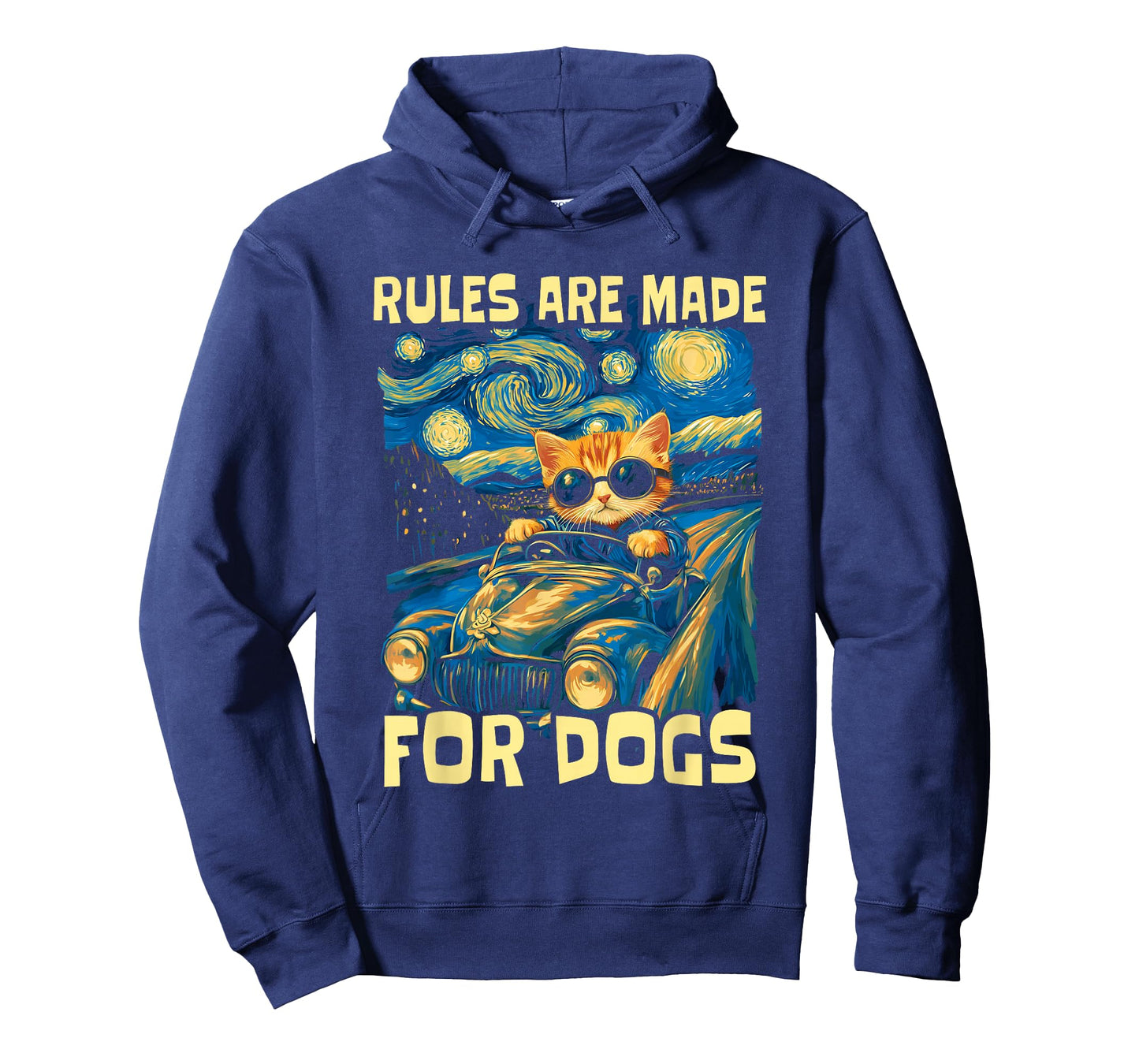 Funny Cat Lover - Rules Are Made for Dogs Driving Cat T-Shirt