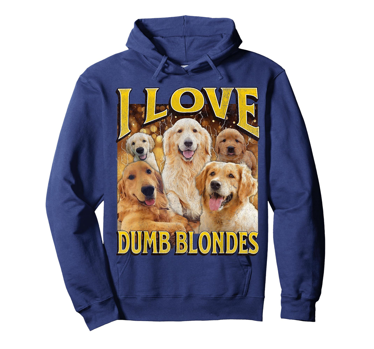 I Love Dumb Blondes Funny Dog Meme Bootleg Graphic T-Shirt