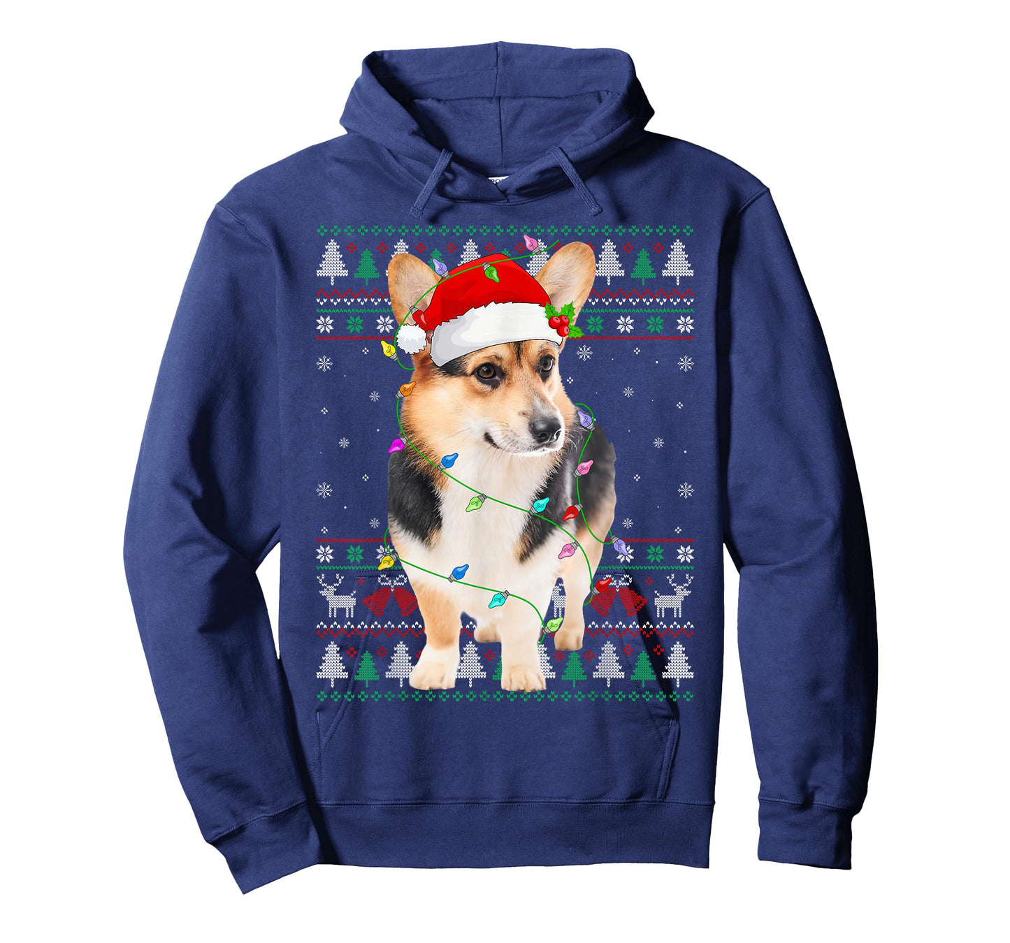 Cardigan Welsh Corgi Dog Christmas Ugly Sweater Lights Xmas T-Shirt