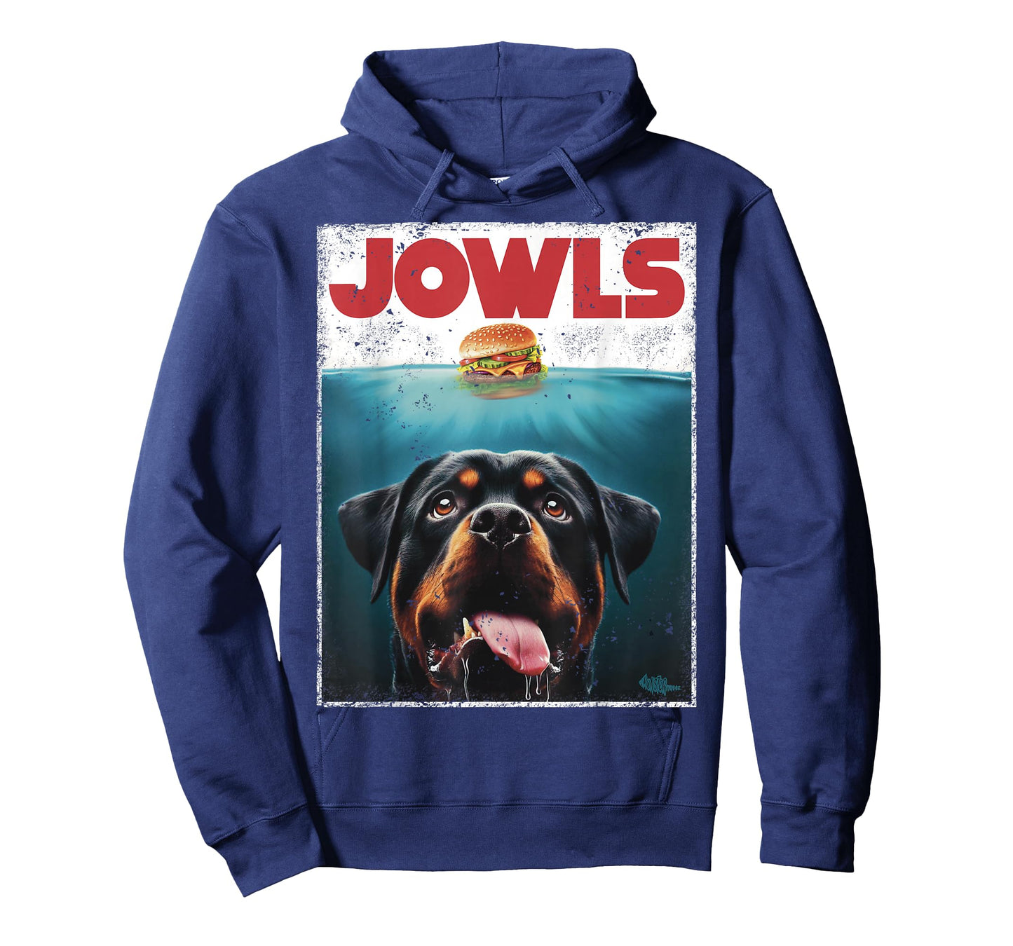 Funny Rottie Rottweiler Jowls Burger, Giant Tank Dog Mom Dad T-Shirt