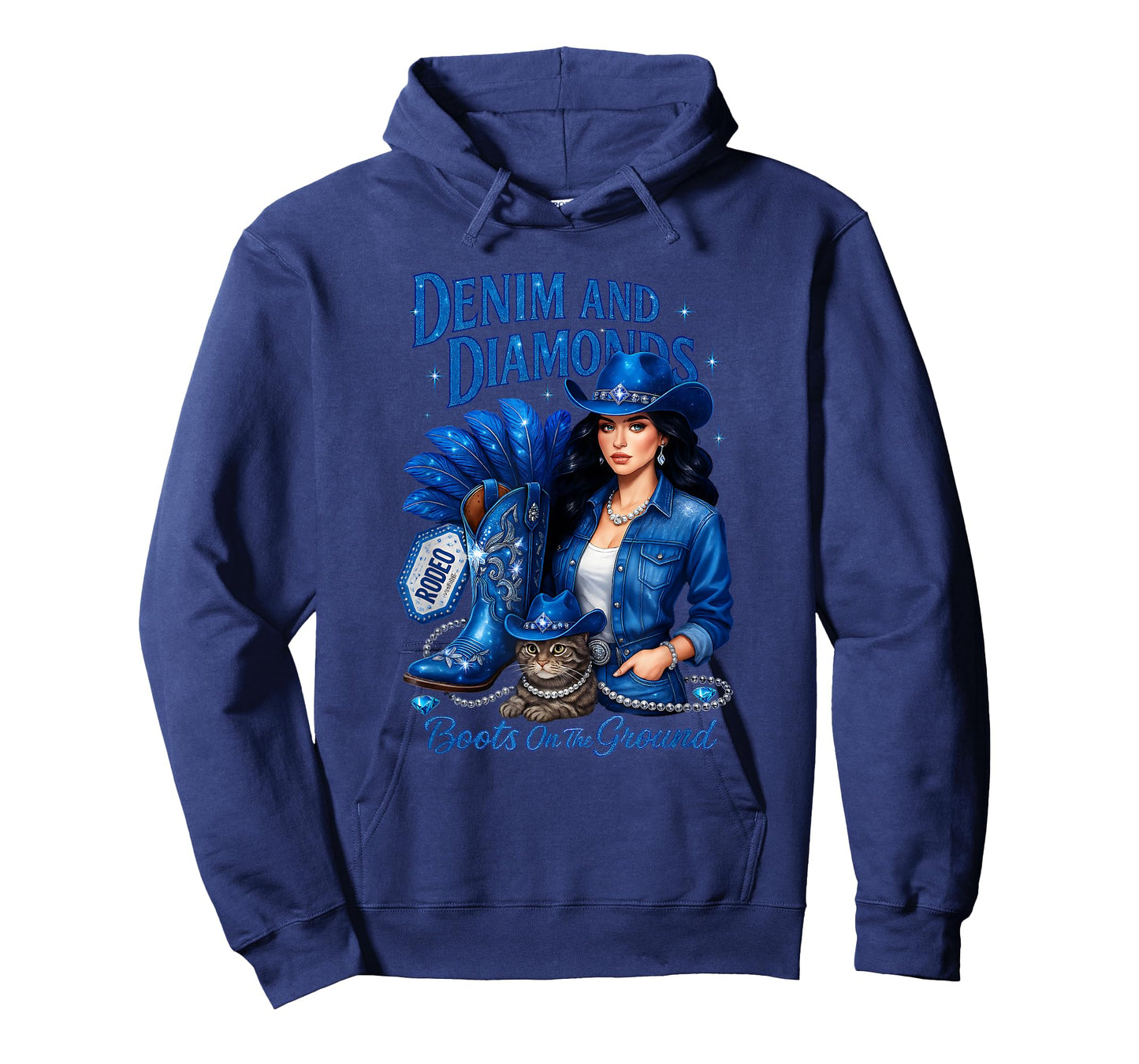 Denim and Diamonds Cowgirls Western Boots On The Ground T-Shirt