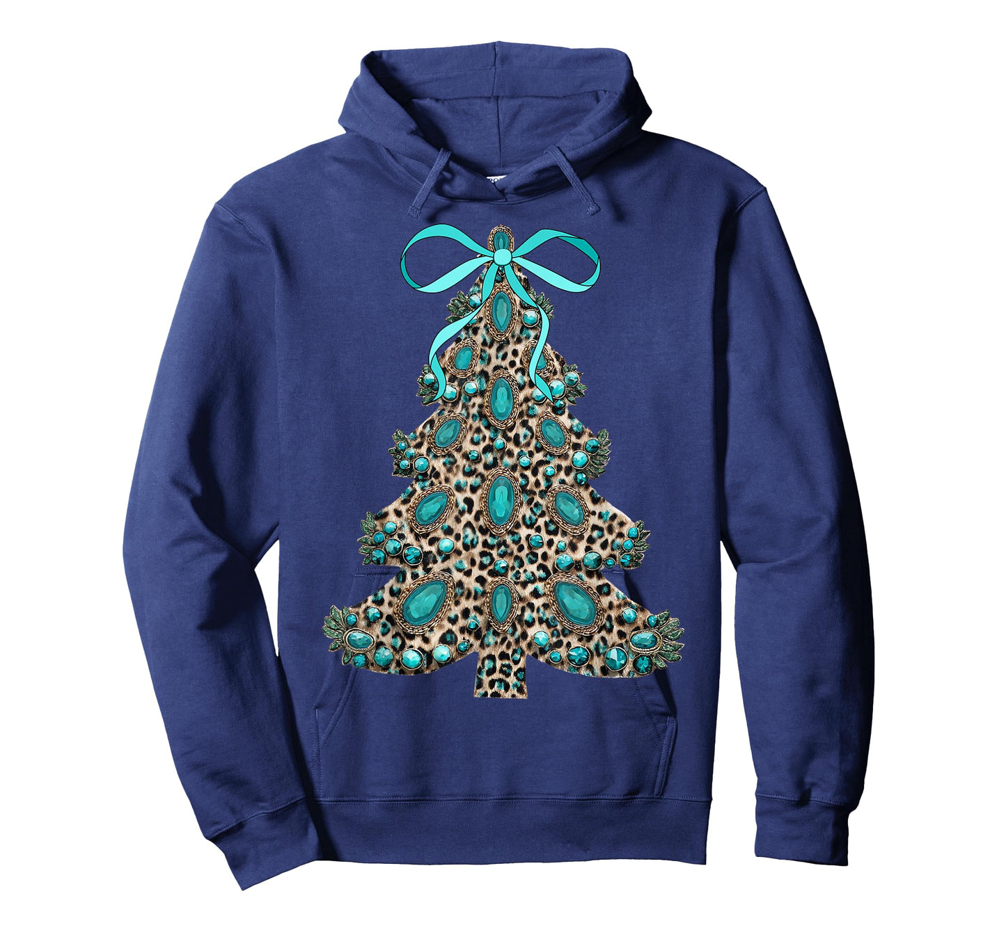 Boho Leopard Christmas Tree Cheetah Print Coquette Bow Xmas T-Shirt