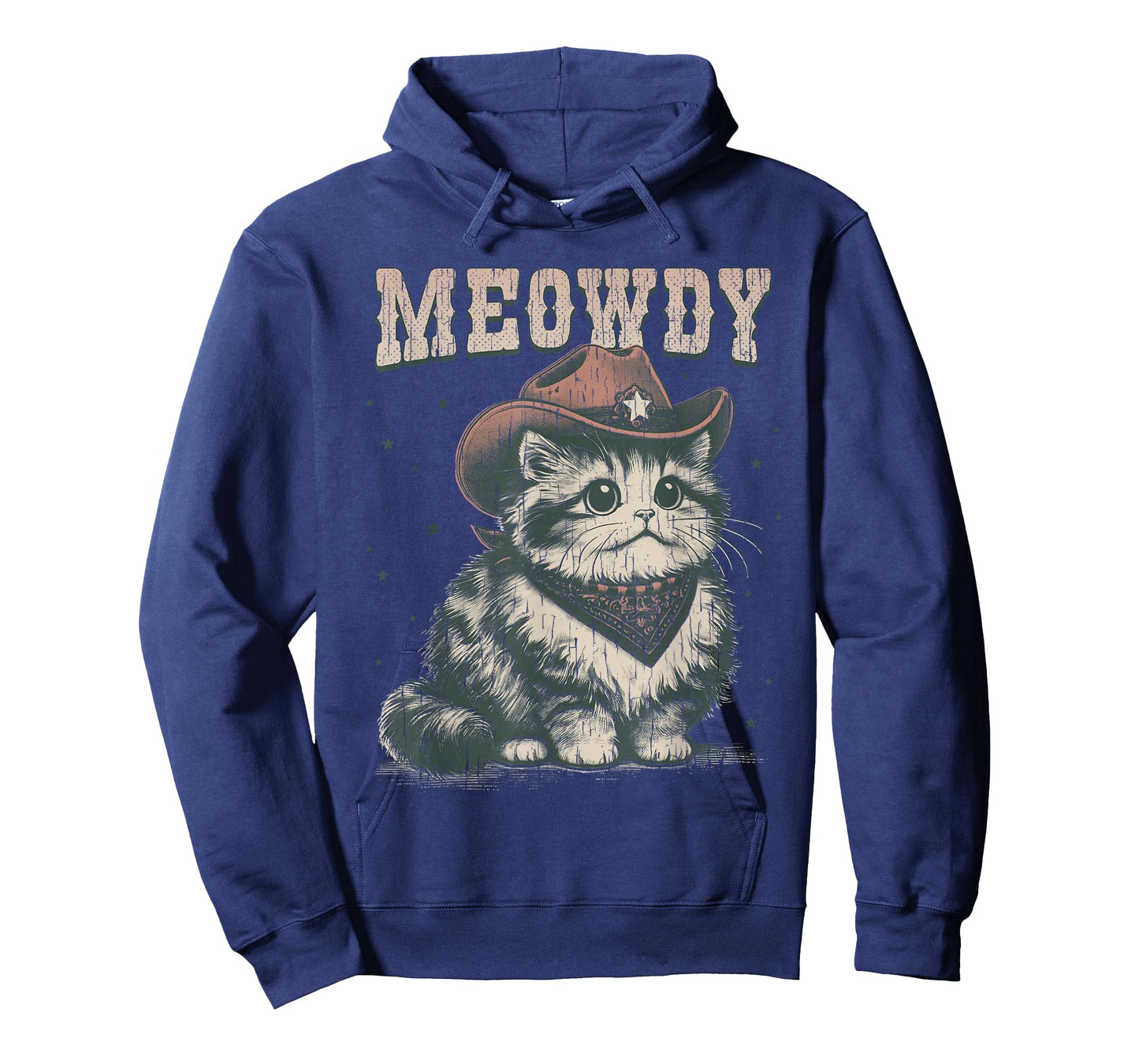 Meowdy Cat Cowboy Hat Funny Vintage Graphic T-Shirt