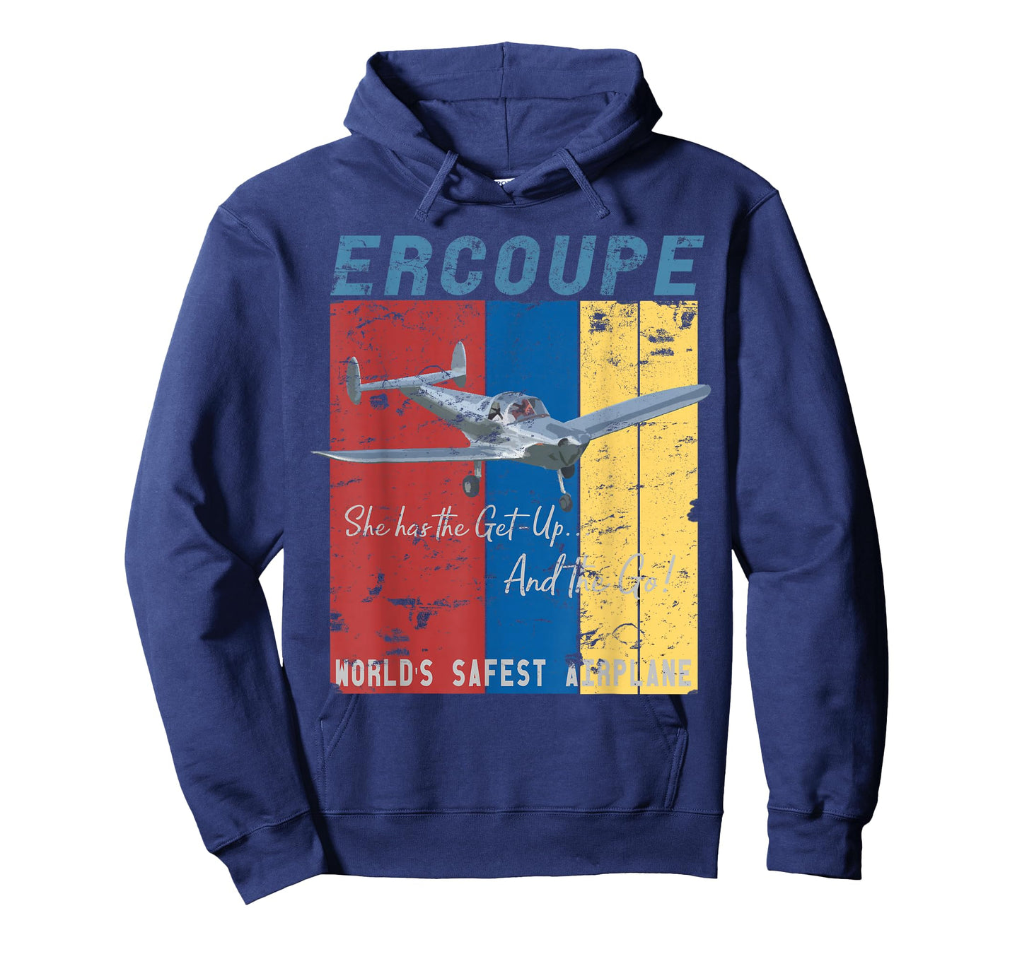 Ercoupe Retro Vintage Distressed Airplane Pilot T-Shirt T-Shirt