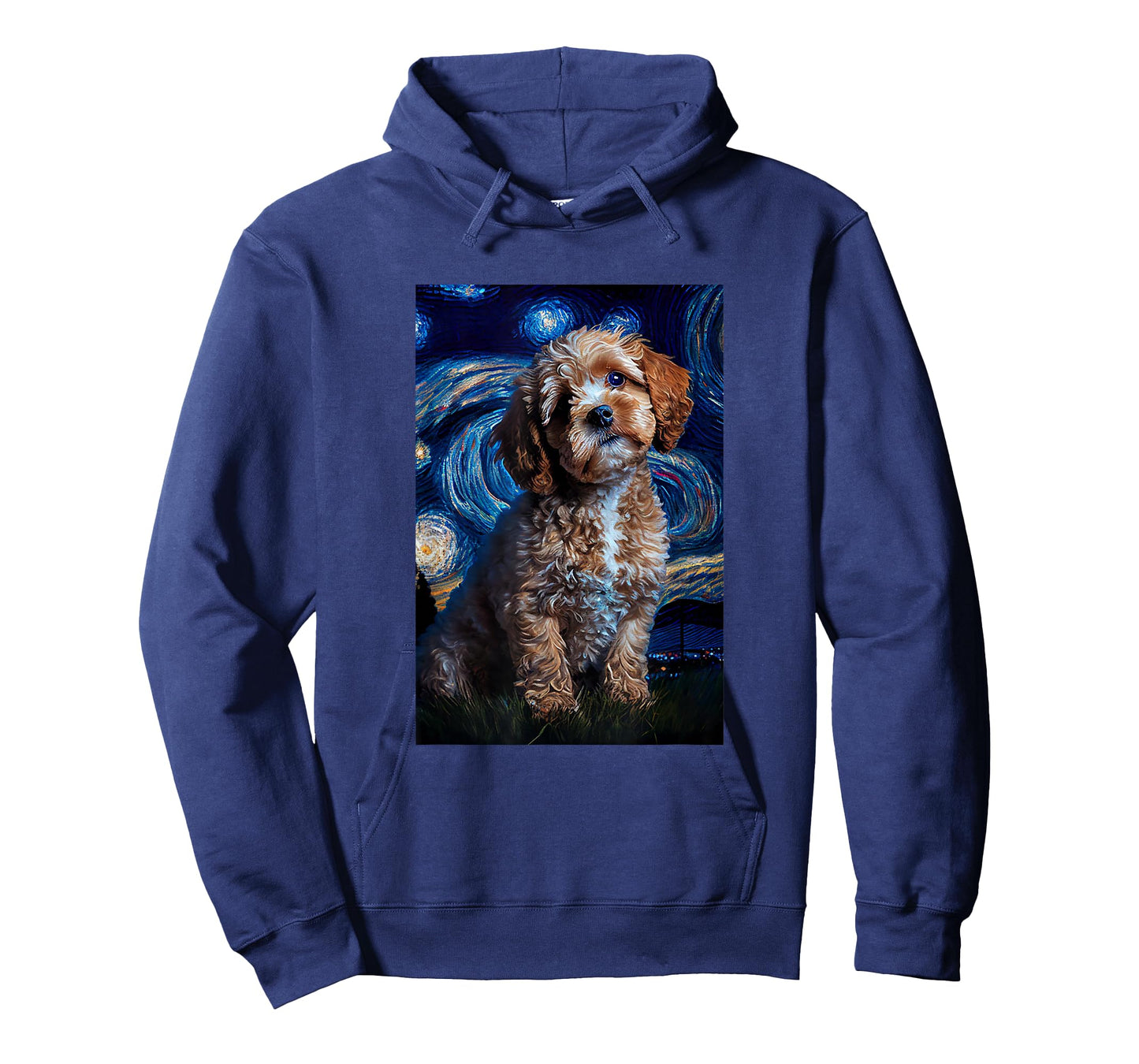 Cavapoo in Starry Night Painting Dog Mom Dad T-Shirt