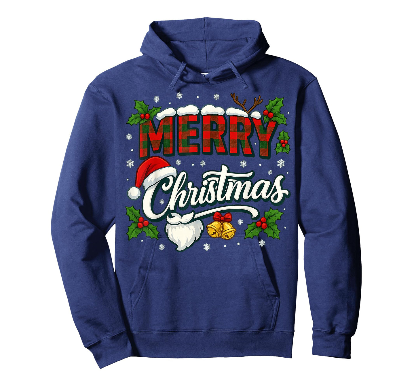 Merry Christmas Buffalo Plaid Red Santa Hat Xmas Pajamas T-Shirt