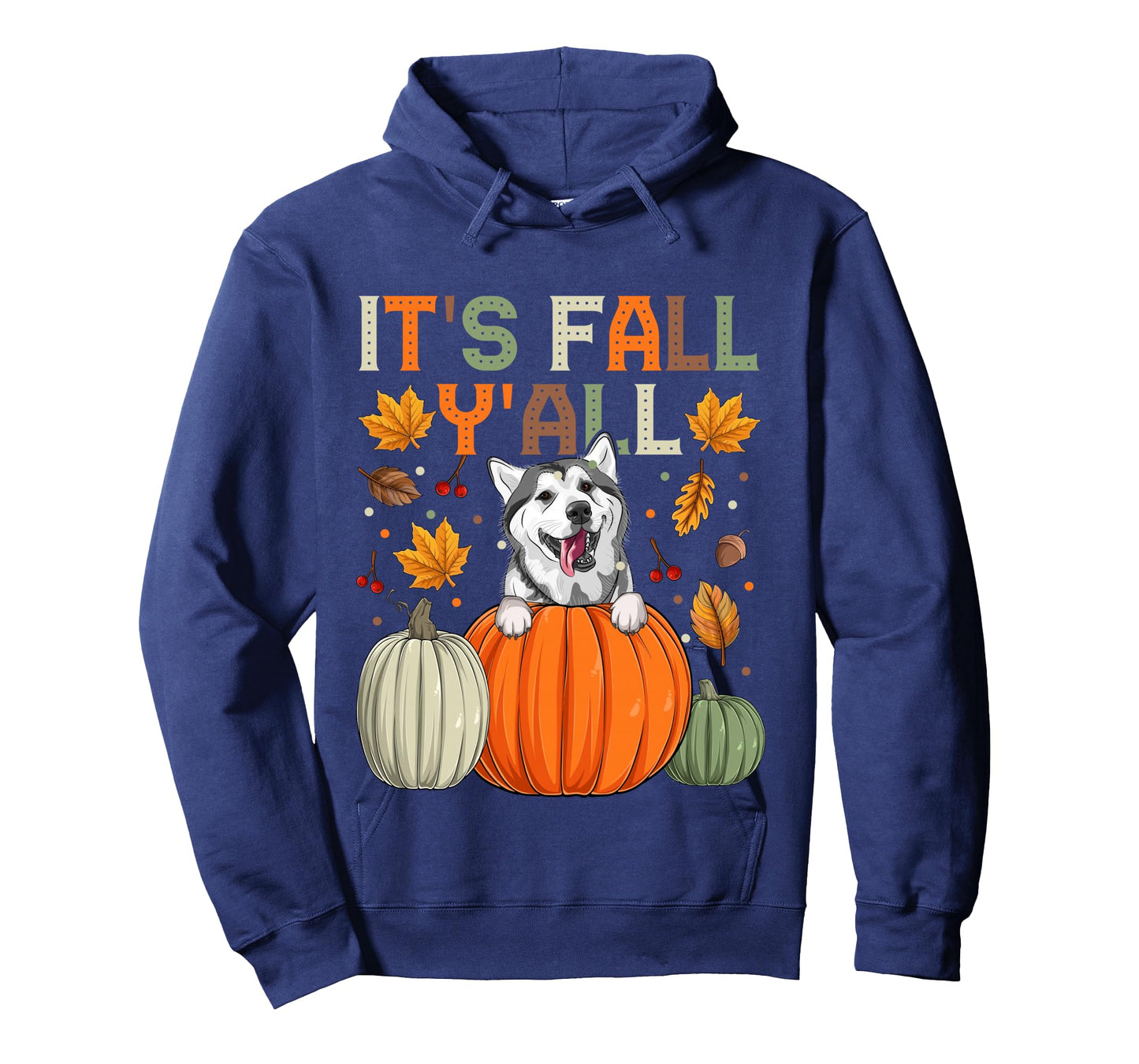 Autumn It’s Fall Y’All Siberian Husky Dog Long Sleeve T-Shirt