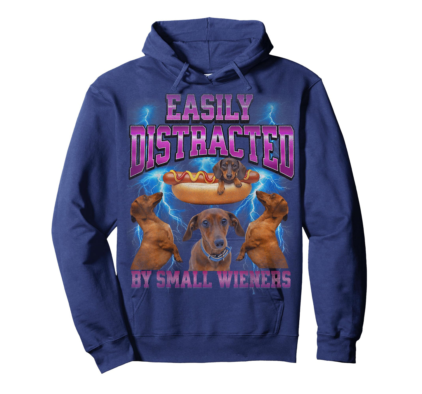 Easily Distracted by Small Wieners Funny Offensive Dachshund T-Shirt