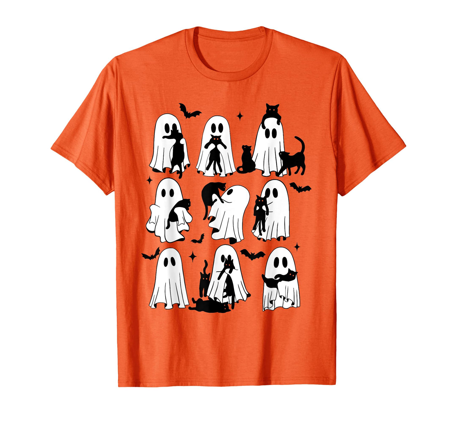 Funny Ghost Black Cats Forget Candy Give Me Cat Halloween T-Shirt