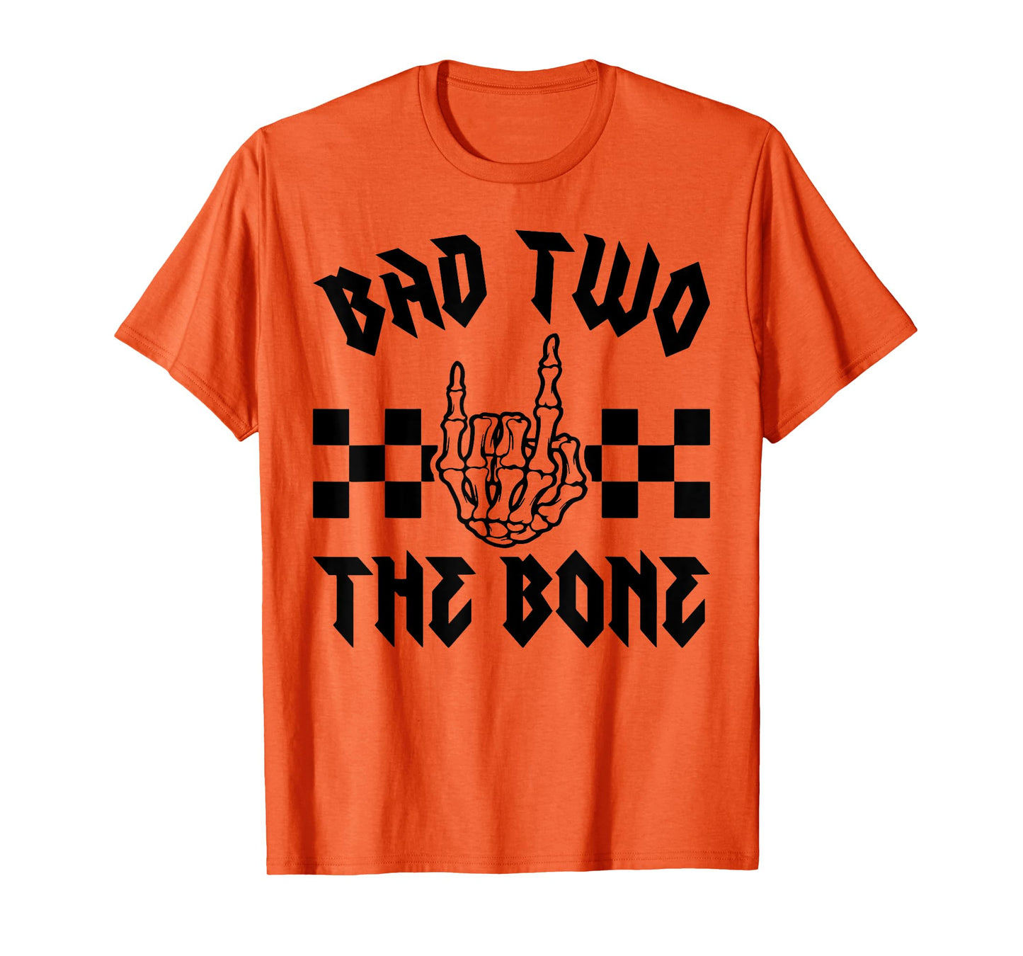 Bad Two the Bone Skeleton Rock Hand Birthday 2 Years Old T-Shirt