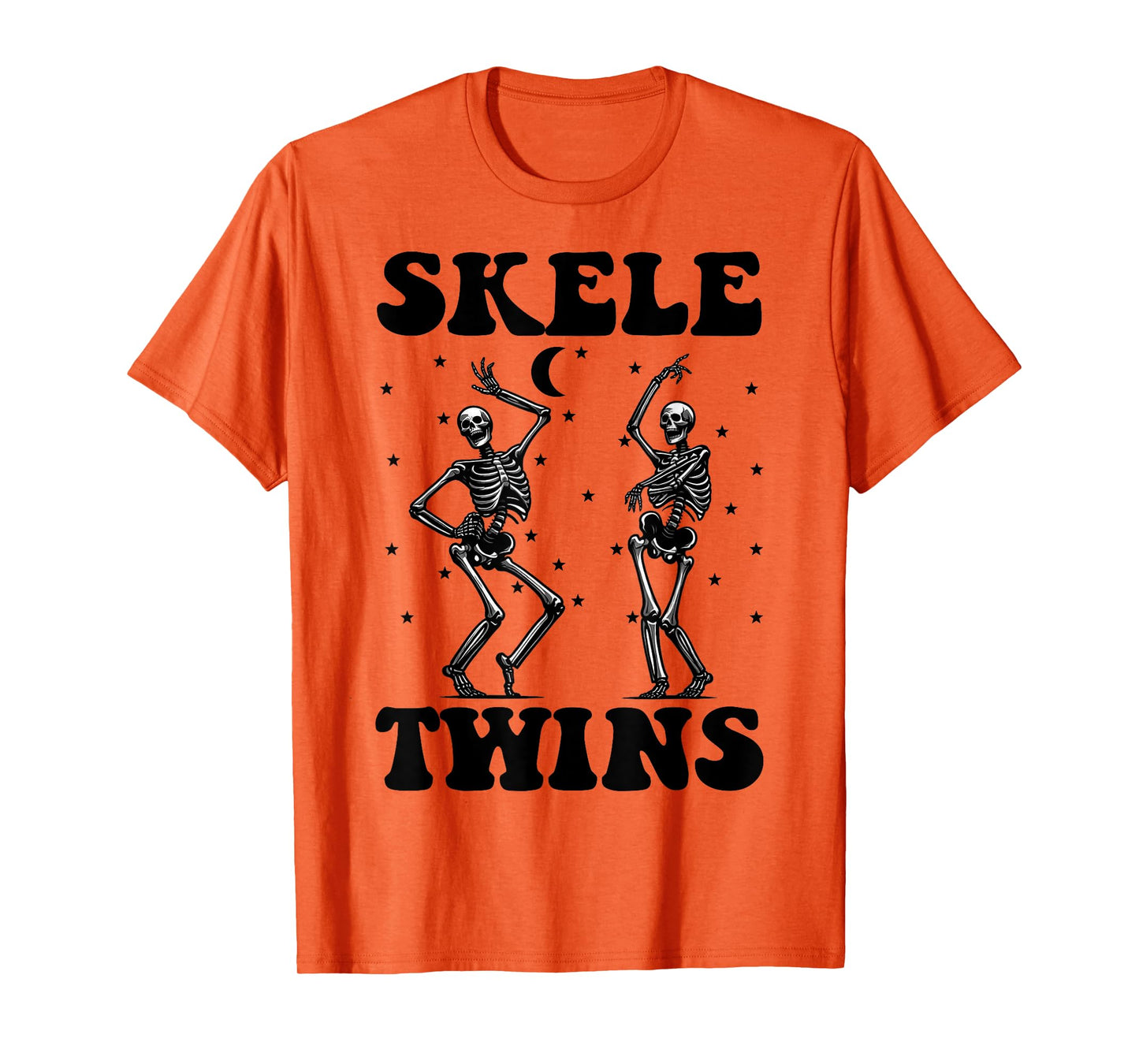 Twins Halloween Matching Skeletwins Funny Dancing Skeletons T-Shirt